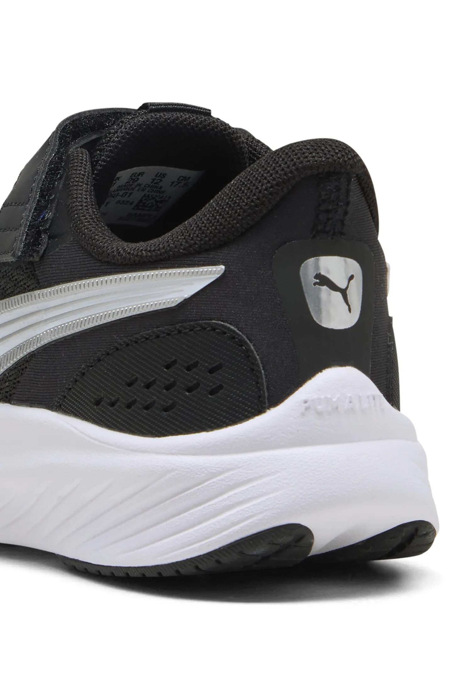 PUMA Unisex Pounce Lite Ac+ Ps Sneaker dziecięce, Puma Czarny PUMA Biały PUMA Srebrny, 34 EU