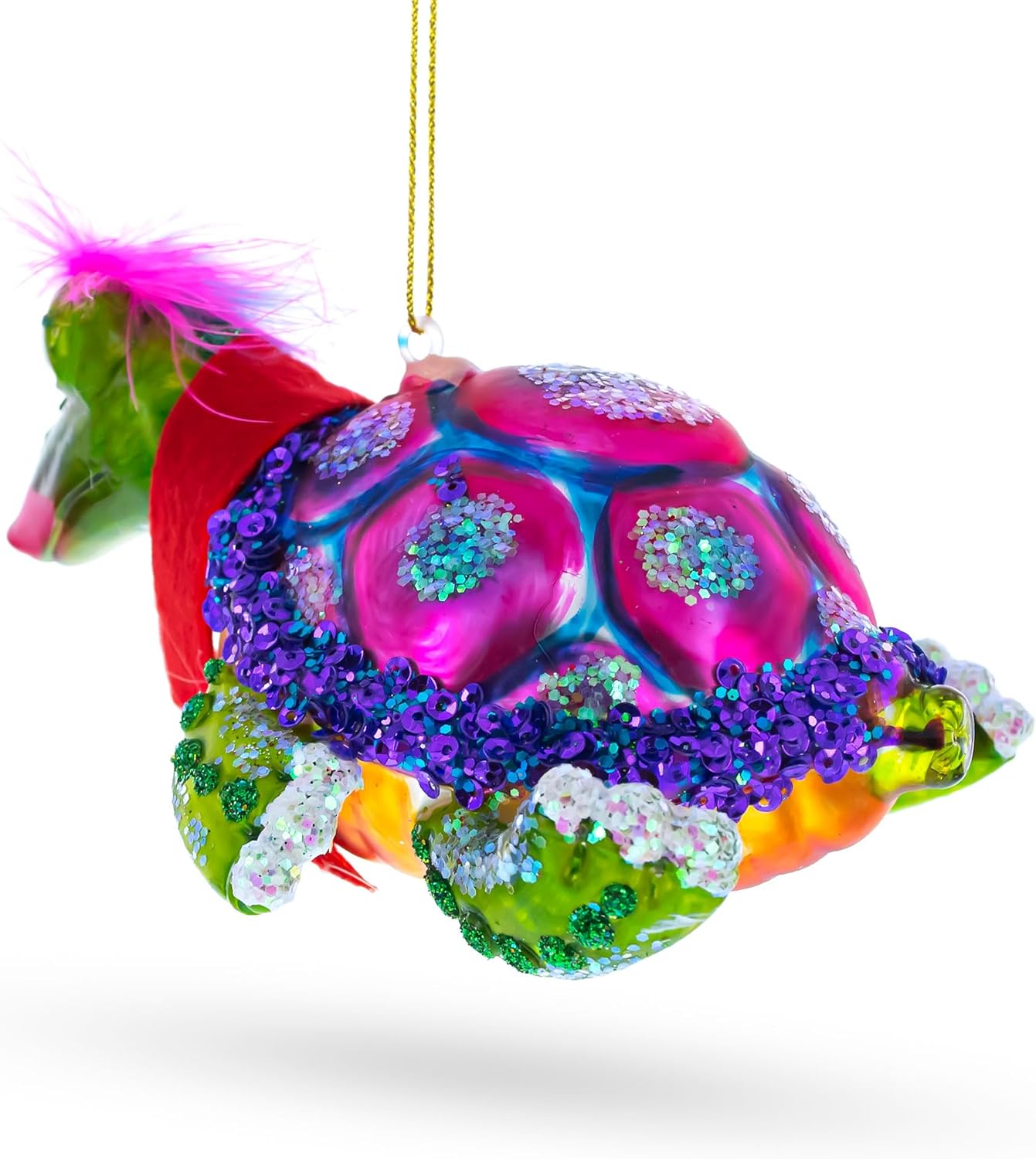 Mrs. Sea Turtle Glass Christmas Ornament