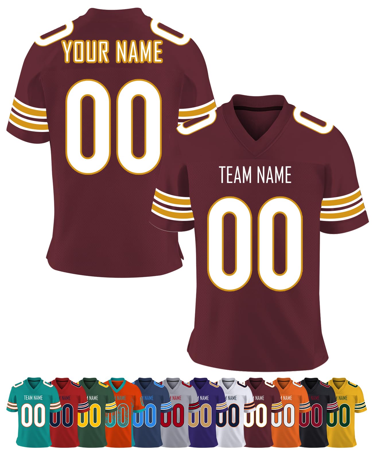 Custom Football Jerseys for Men Print Personalized Jersey Customized Sport Shirts Add Team Name Number Women/Youth