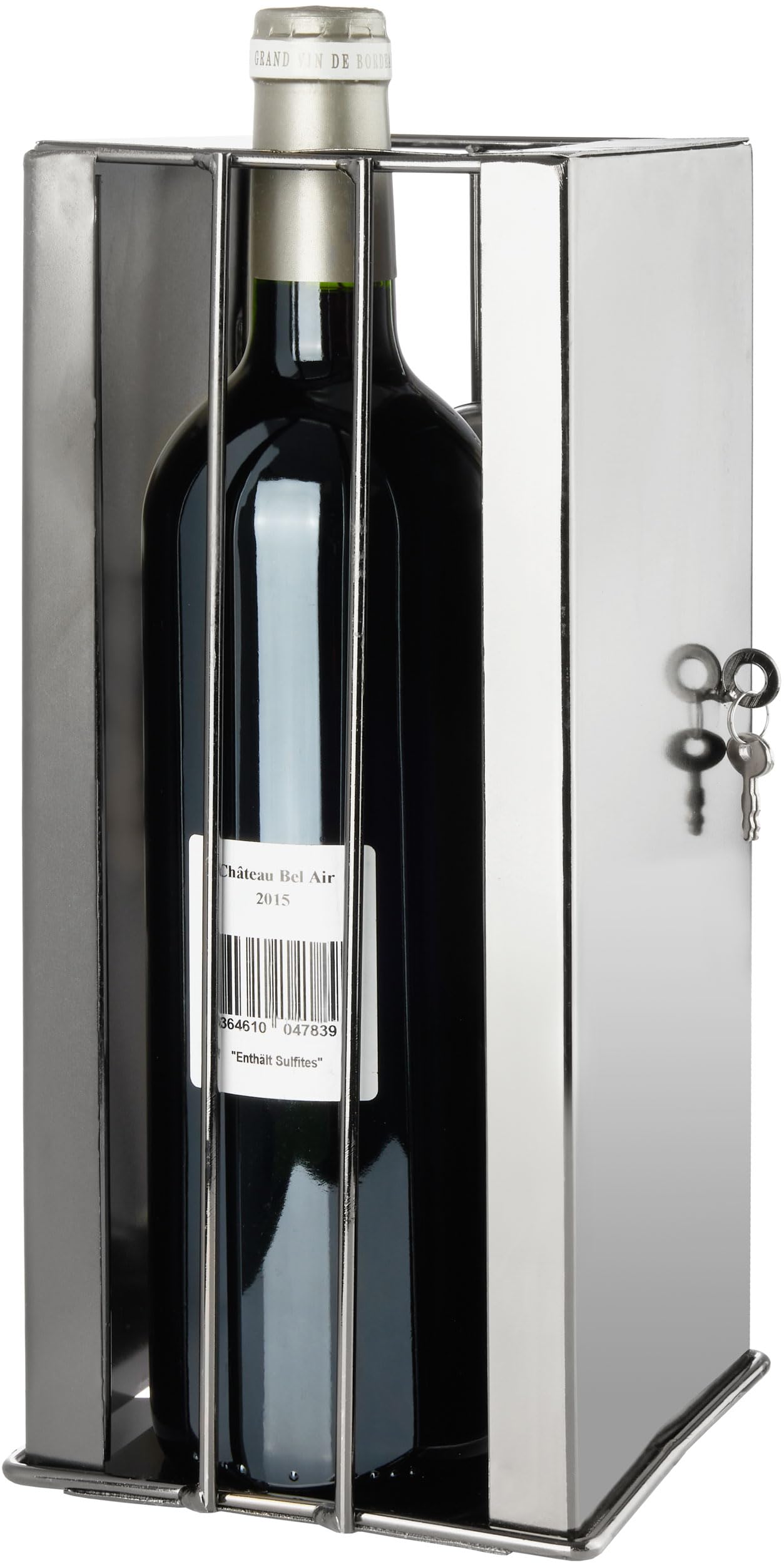 BRUBAKER Porte-Bouteille de vin - Prisonnier dans Prison - Métal | Carte de vœux incluse - Idée cadeau originale - Objet décoratif