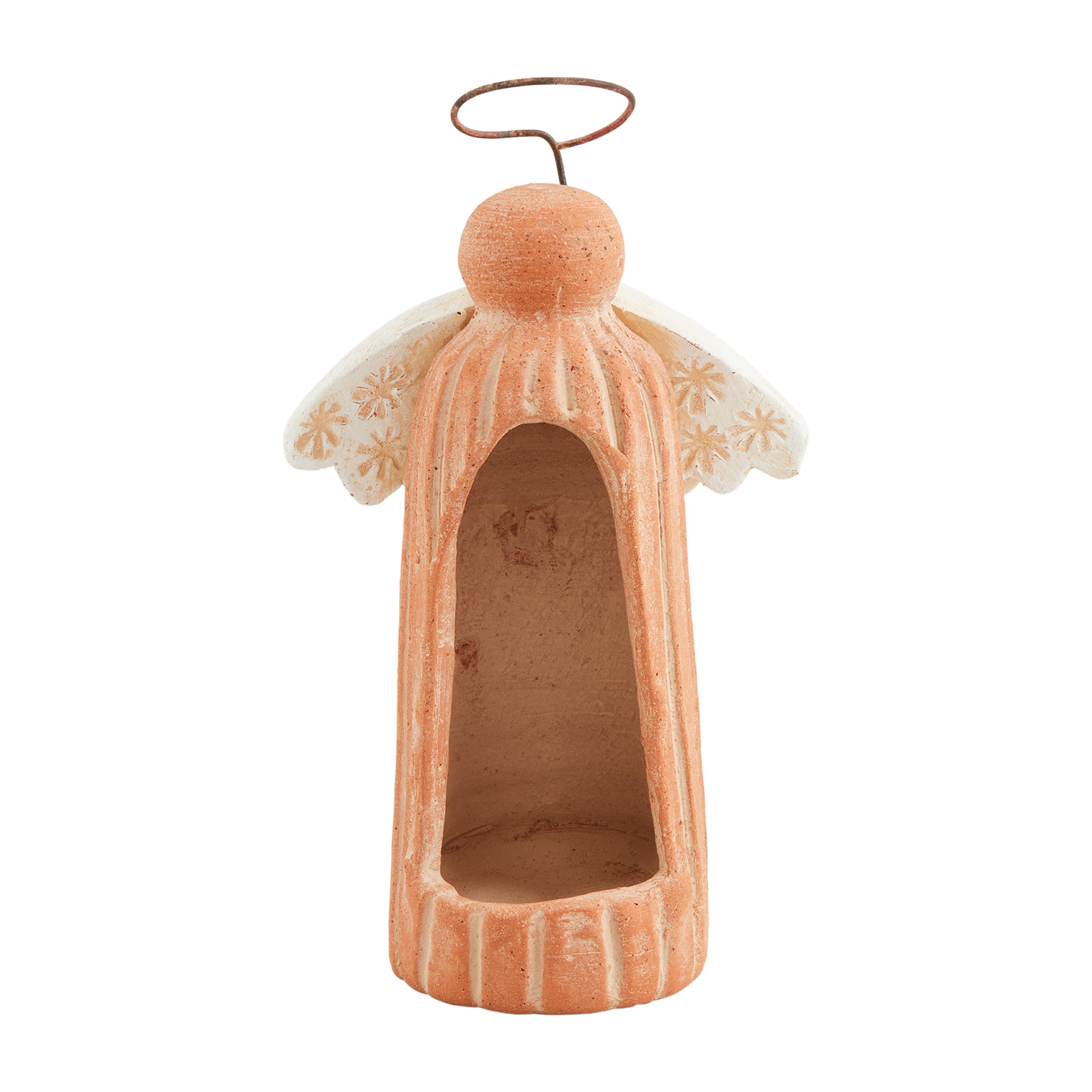 Photophore Terra Angel de Mud Pie en terre cuite pastel haute finition
