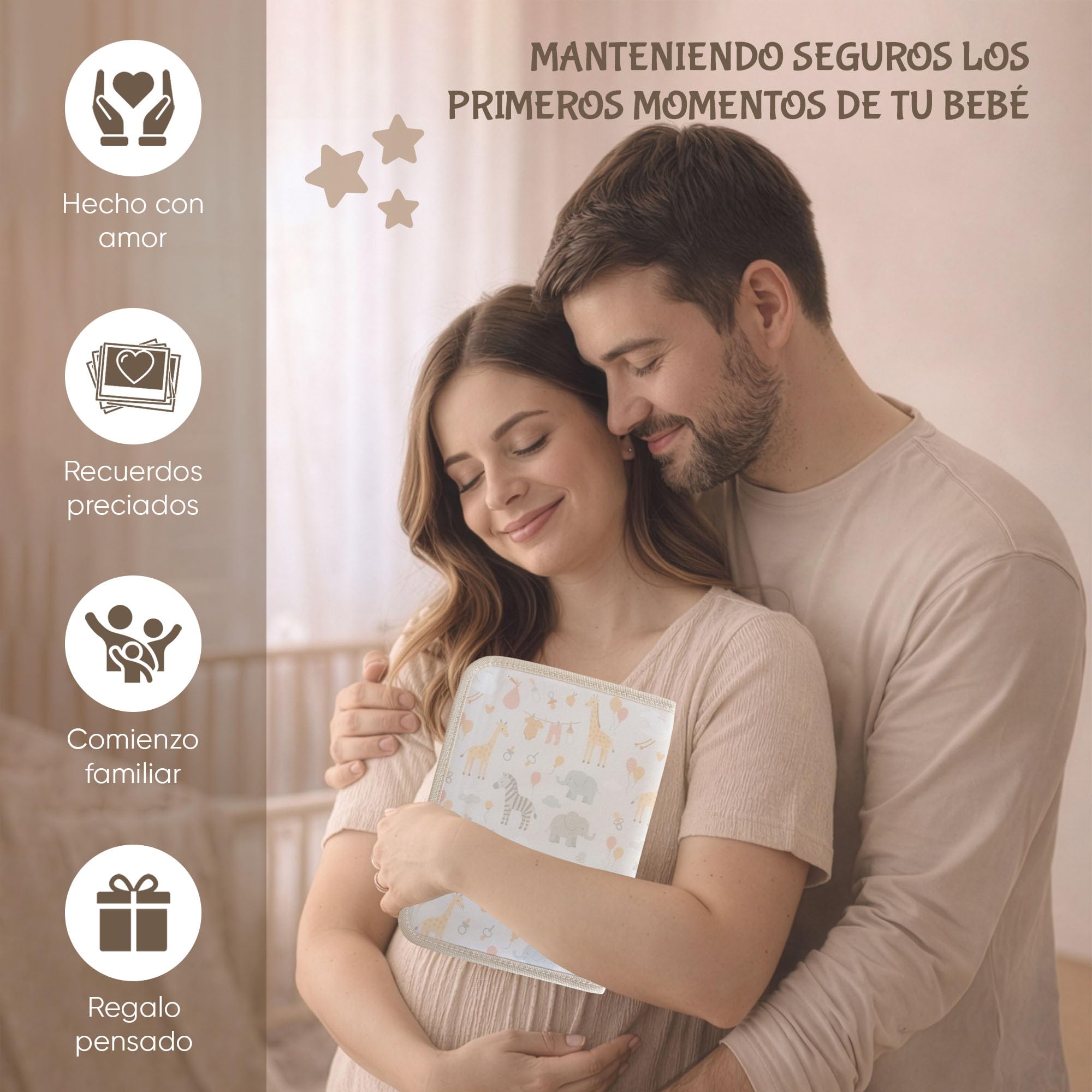 Portadocumentos Bebé para Cartilla Sanitaria con Tarjetas de Crecimiento y Primeros Logros, Carpeta y Porta Documentos Bebé, Funda Libro de Salud, Regalo para Baby Showers — view 7