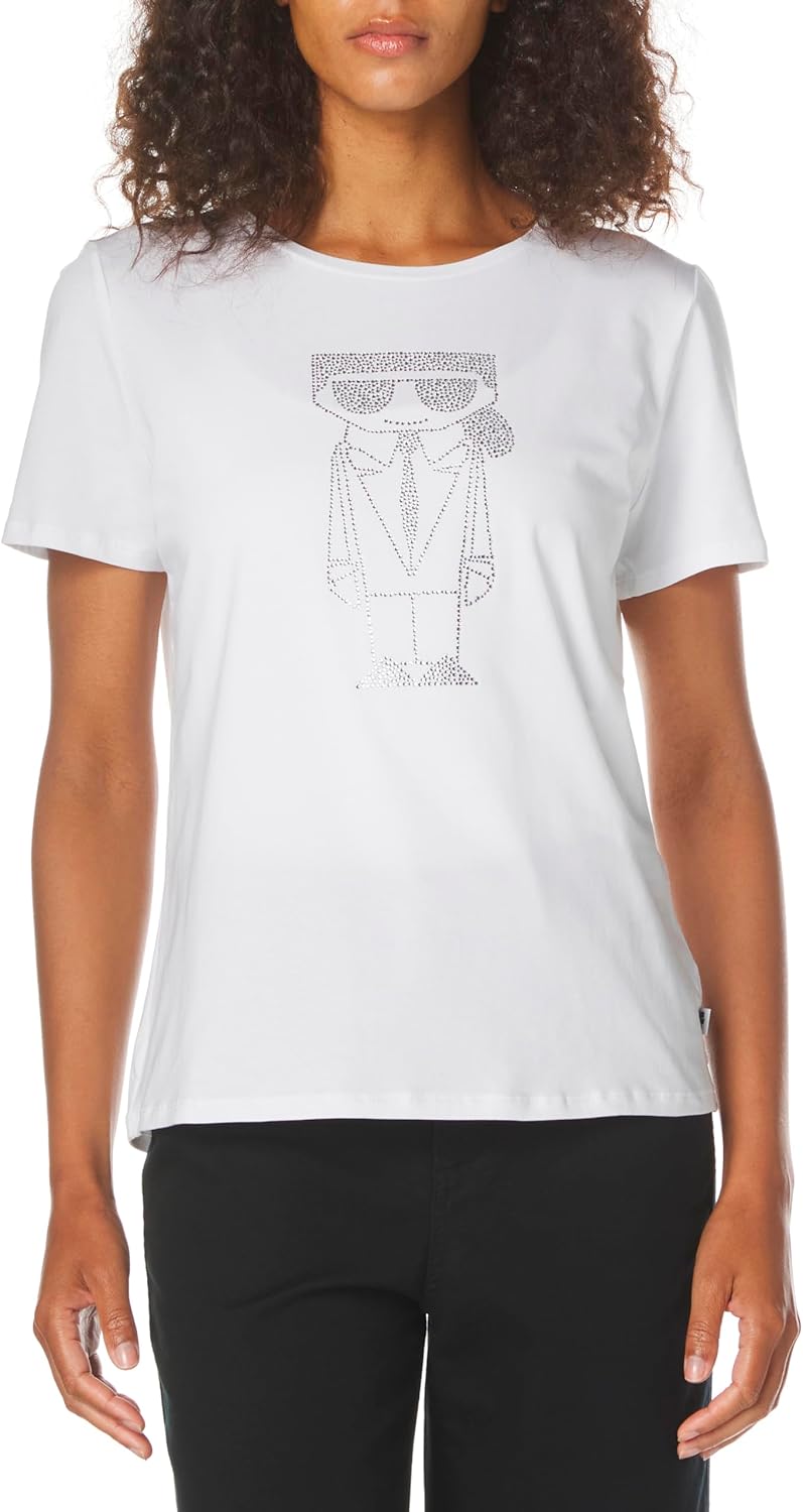 KARL LAGERFELD Camiseta con logo para mujer Ropa, Zapatos