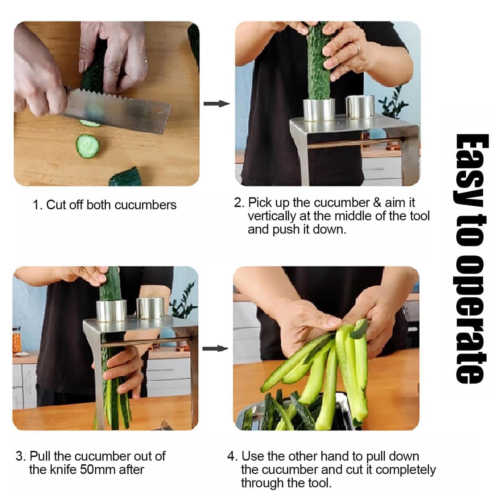 Cortador de tiras de verduras, cortador manual de zanahoria de pepino con cuchillas de tiras de 8/10/12 para preparación de ensalada de sushi, utensilio de cocina