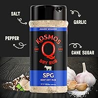 Vista 3 de Kosmos Q SPG BBQ Dry Rub, mezcla de ajo y sal atrevida con azúcar de caña orgánica, condimento de barbacoa para pechuga, pollo, filete, costillas