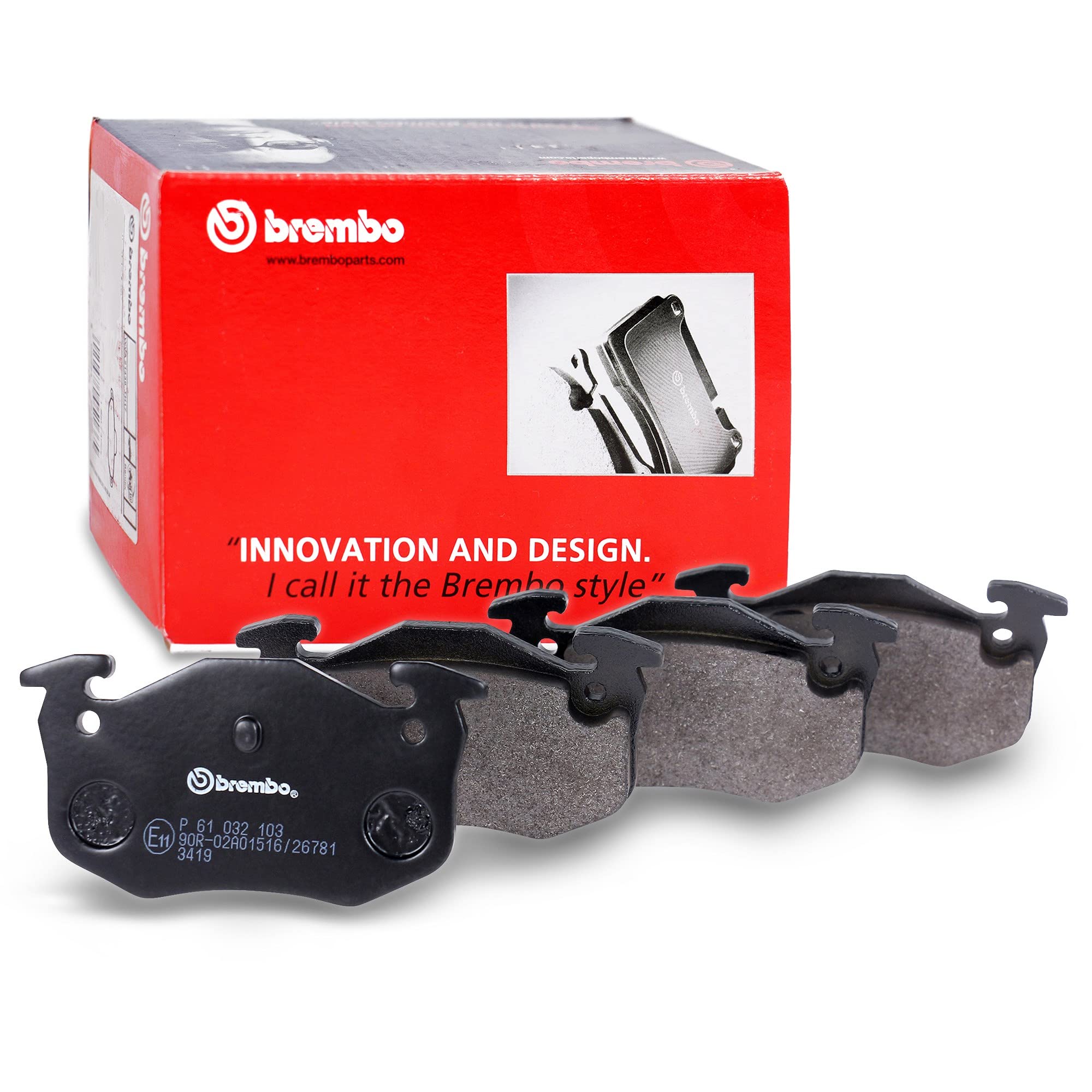Brembo P61032 Front/Rear Disc Brake Pad - Set of 4