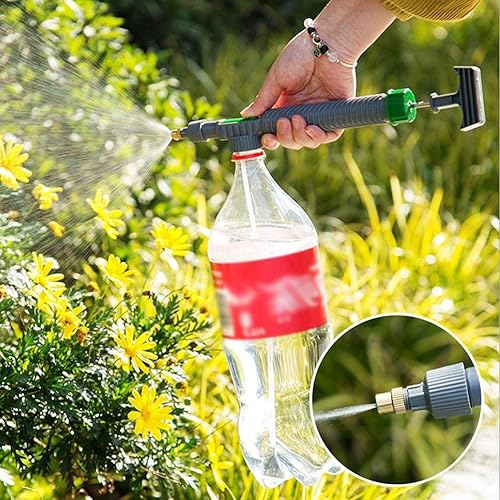Miniatura 2 de Zerone Pulverizador de botellas de bebidas, rociador de jardín portátil con boquilla ajustable para césped y jardín, herramienta de riego de césped