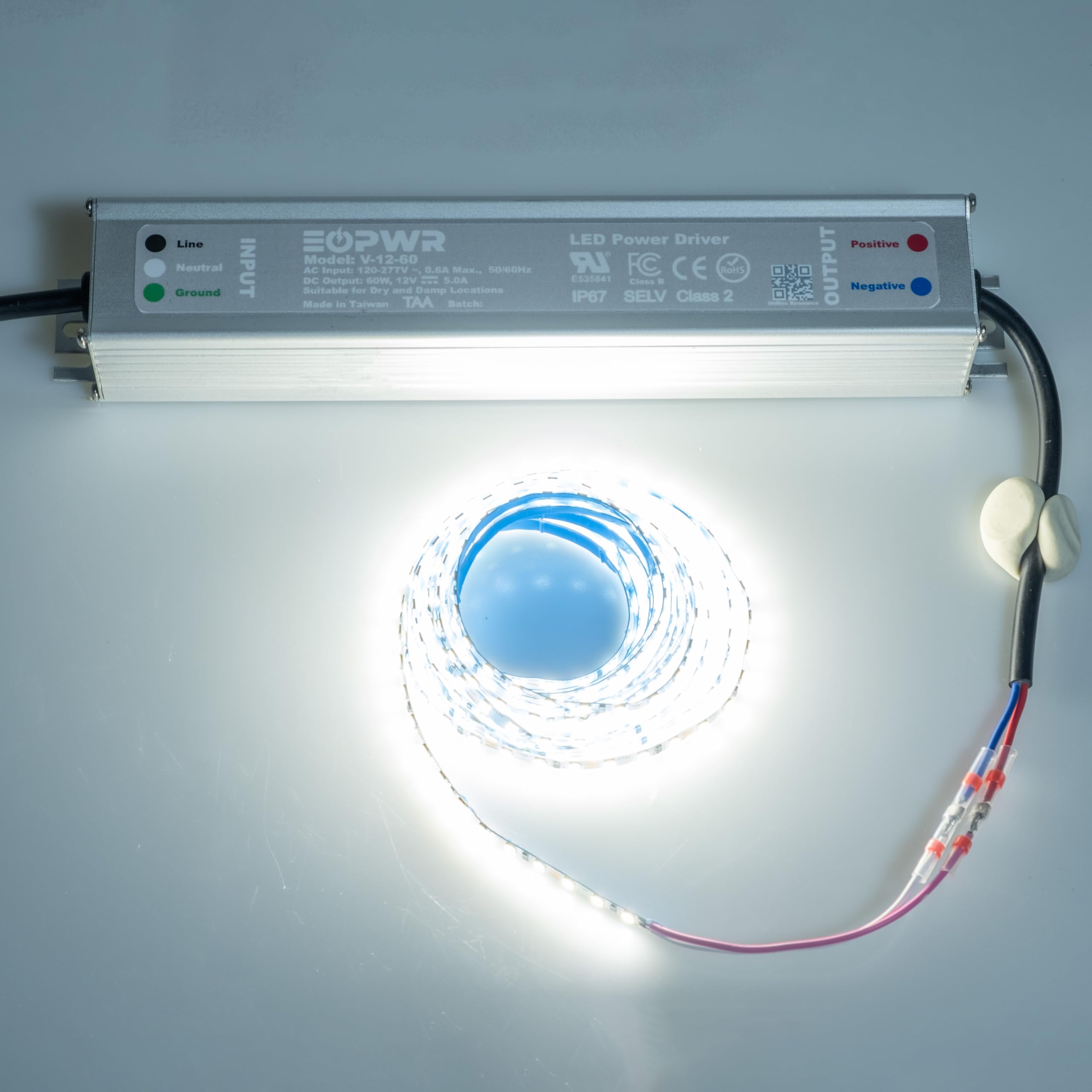 100W Waterproof LED Driver – IP67 Power Supply 120-277V To 24VDC For Outdoor LED Lights