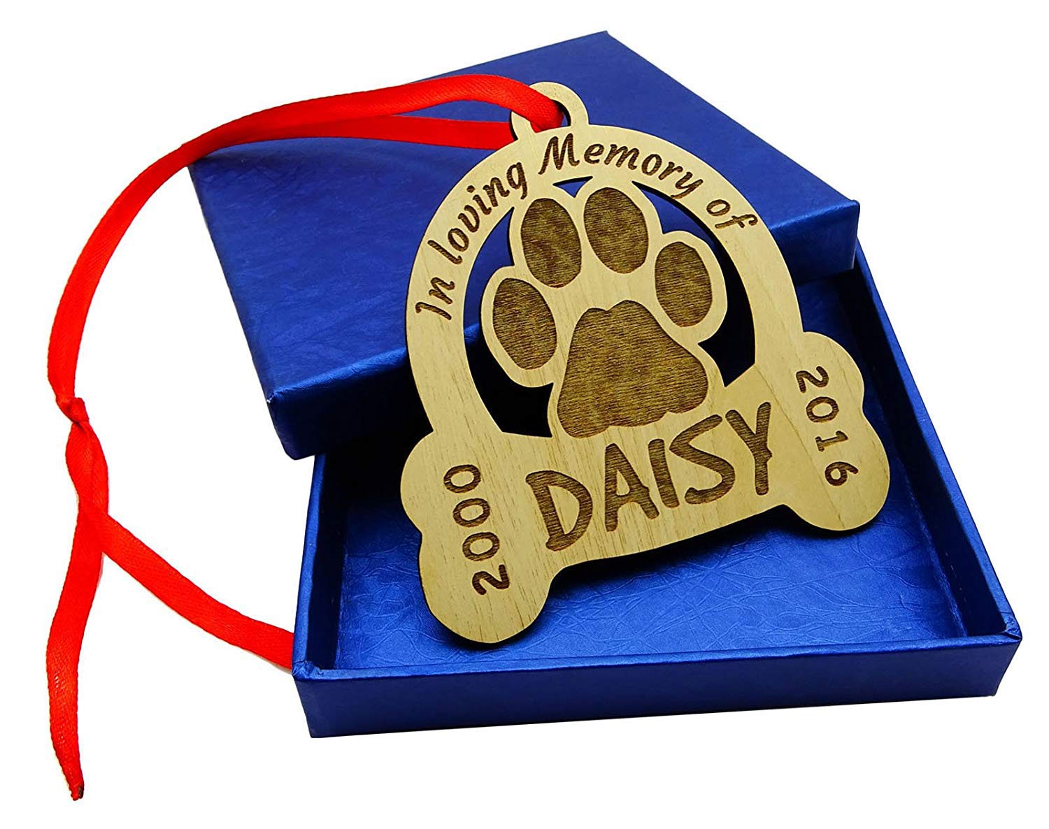 Printtoo Ornamento Personalizzato Per Albero Di Natale Con Ricordo Del Cane - Acrilico Inciso Con Poesia E Nome - Confezione Regalo