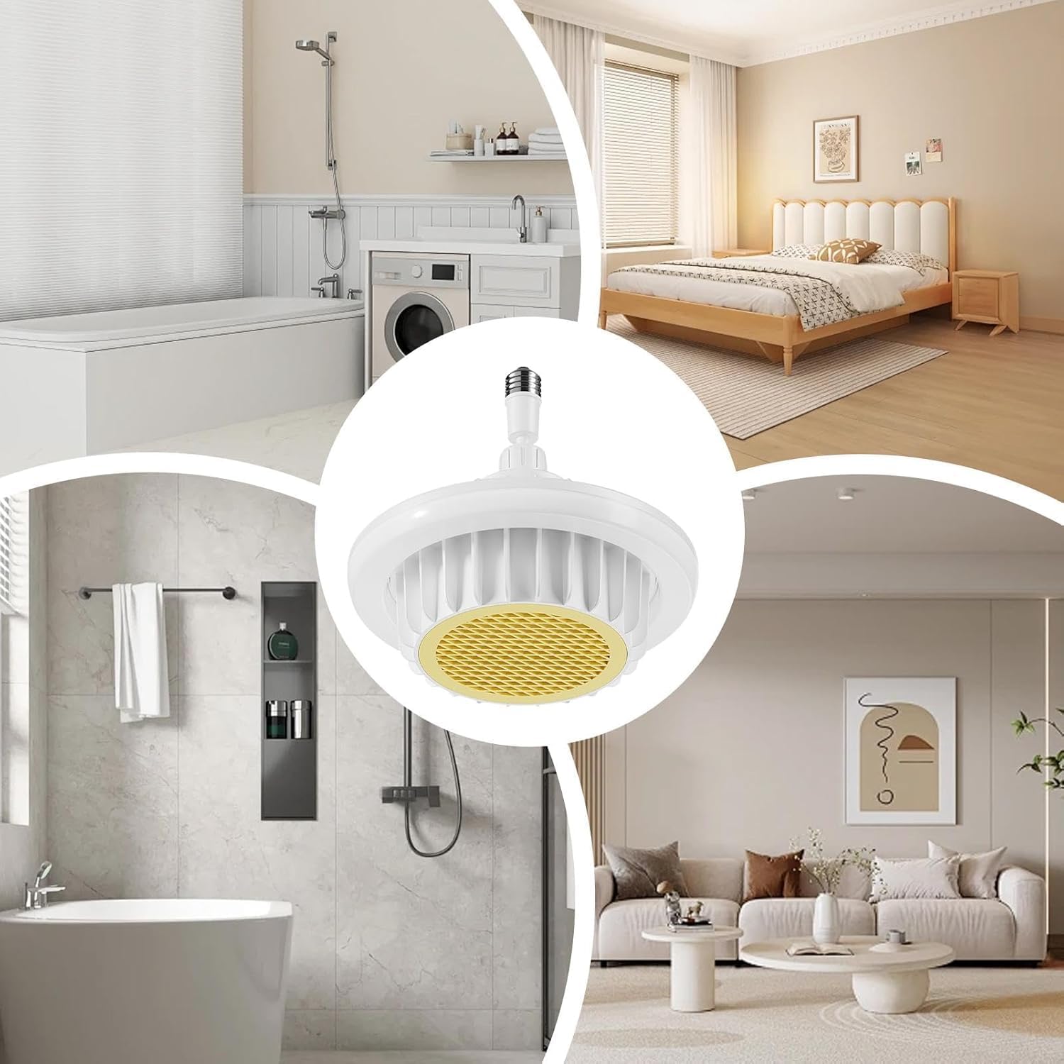 review Space Heater Light - 600W Bathroom Heater Ceiling Indoor Electric Ceiling Heater, Remote Control Heater Fan Light Ceiling Heater, Ceiling Electric Patio Heater With Remote Control Bathroom (Yellow)