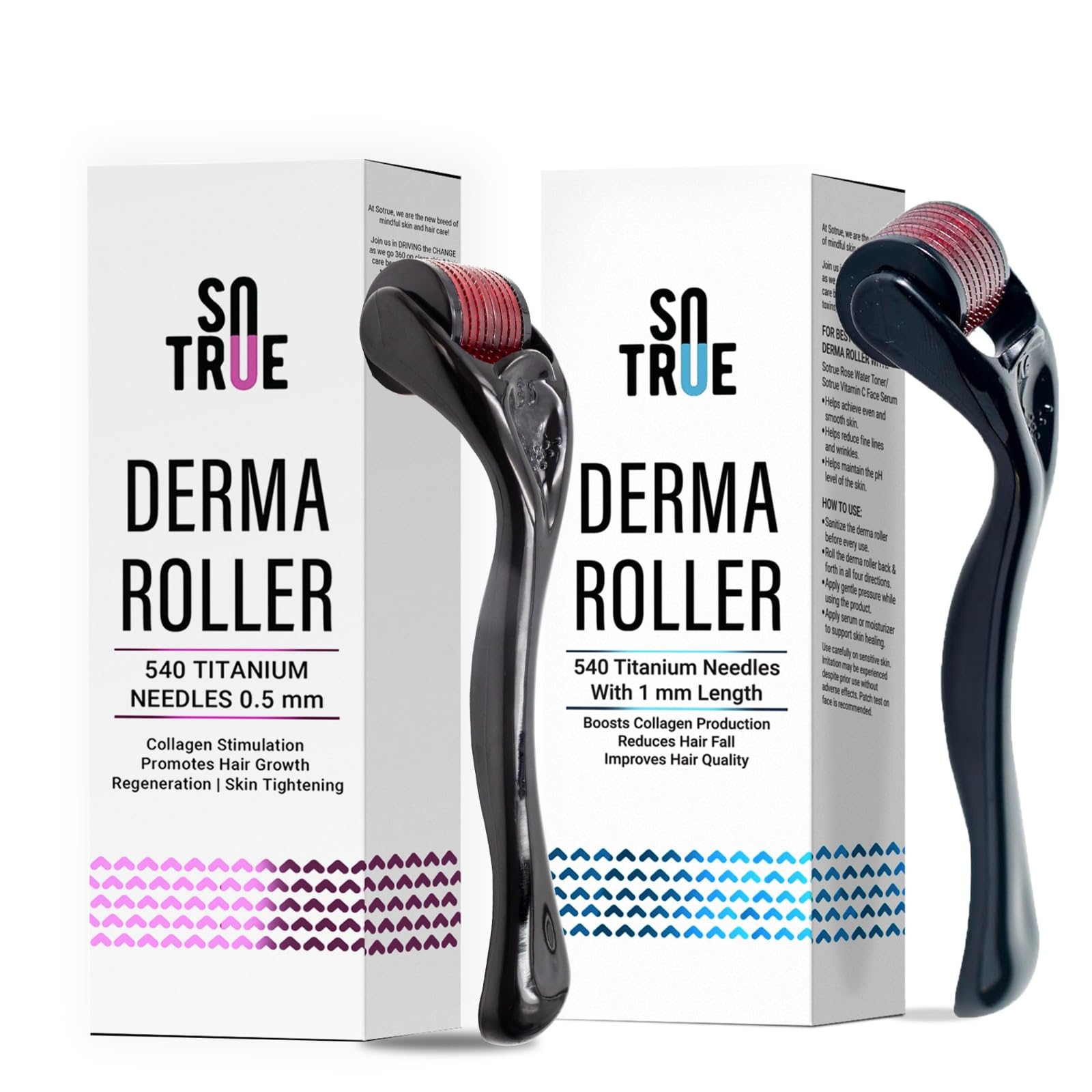 Sotrue Derma Roller For Hair Growth 0.5 mm and 1mm with 540 Titanium Needles | Repairs Damaged Hair, Activates Hair Follicles | For Hair Fall & Hair Thickening | Reduces Acne Scars | Safe To Use-image-35