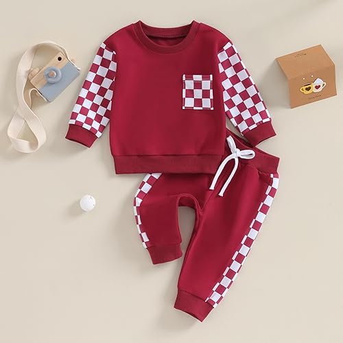 Miniatura 2 de BeQeuewll Ropa para bebé niña, trajes de otoño e invierno, sudadera de manga larga, sudadera y pantalones para niños pequeños