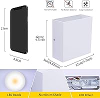 Vista 5 de Lightess Aplique de pared moderno mini de 10 W blanco cableado, juego de 2 luces de montaje en pared para interiores, mini lámpara de pared LED