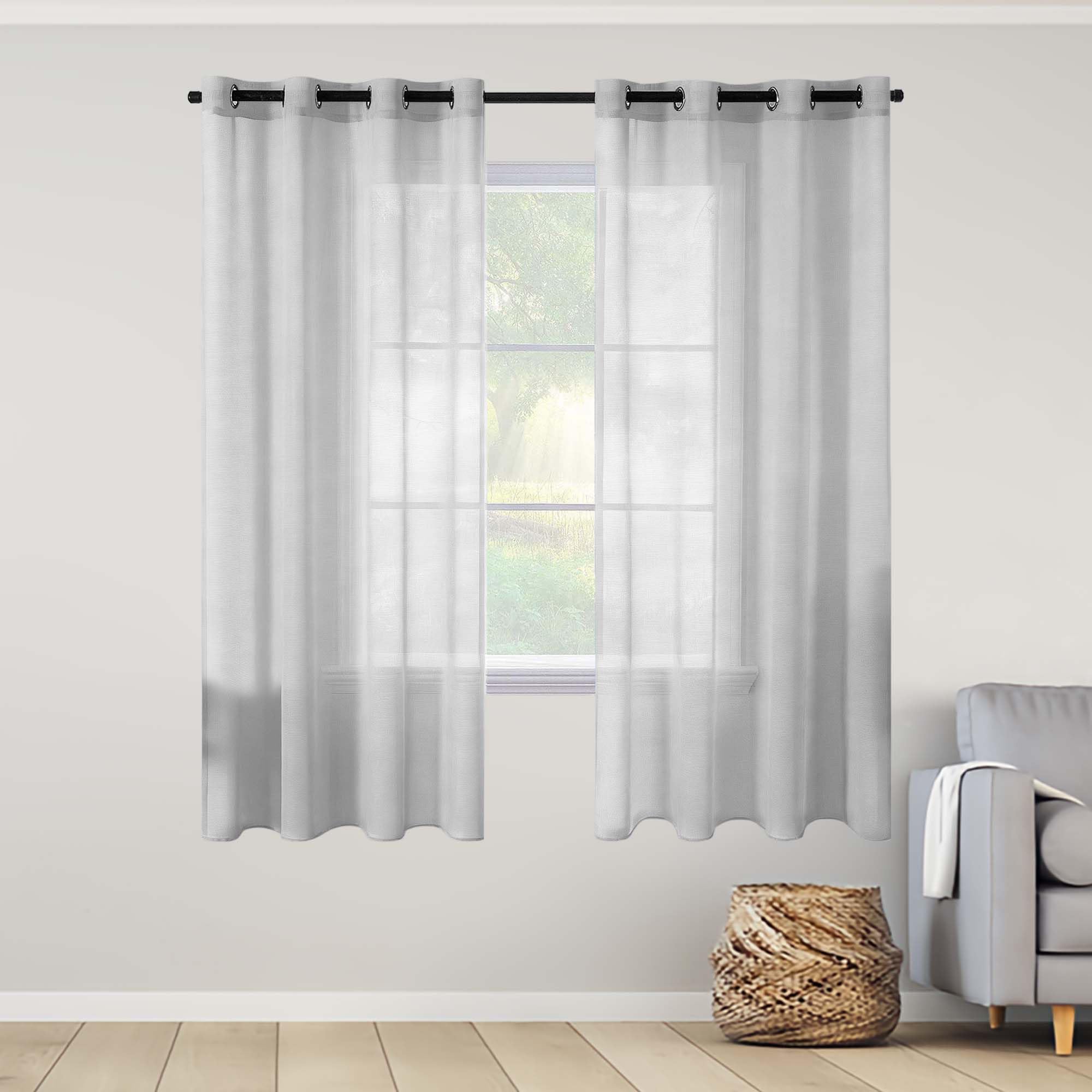 Voilage à oeillets gris clair haut de gamme en tissu souple