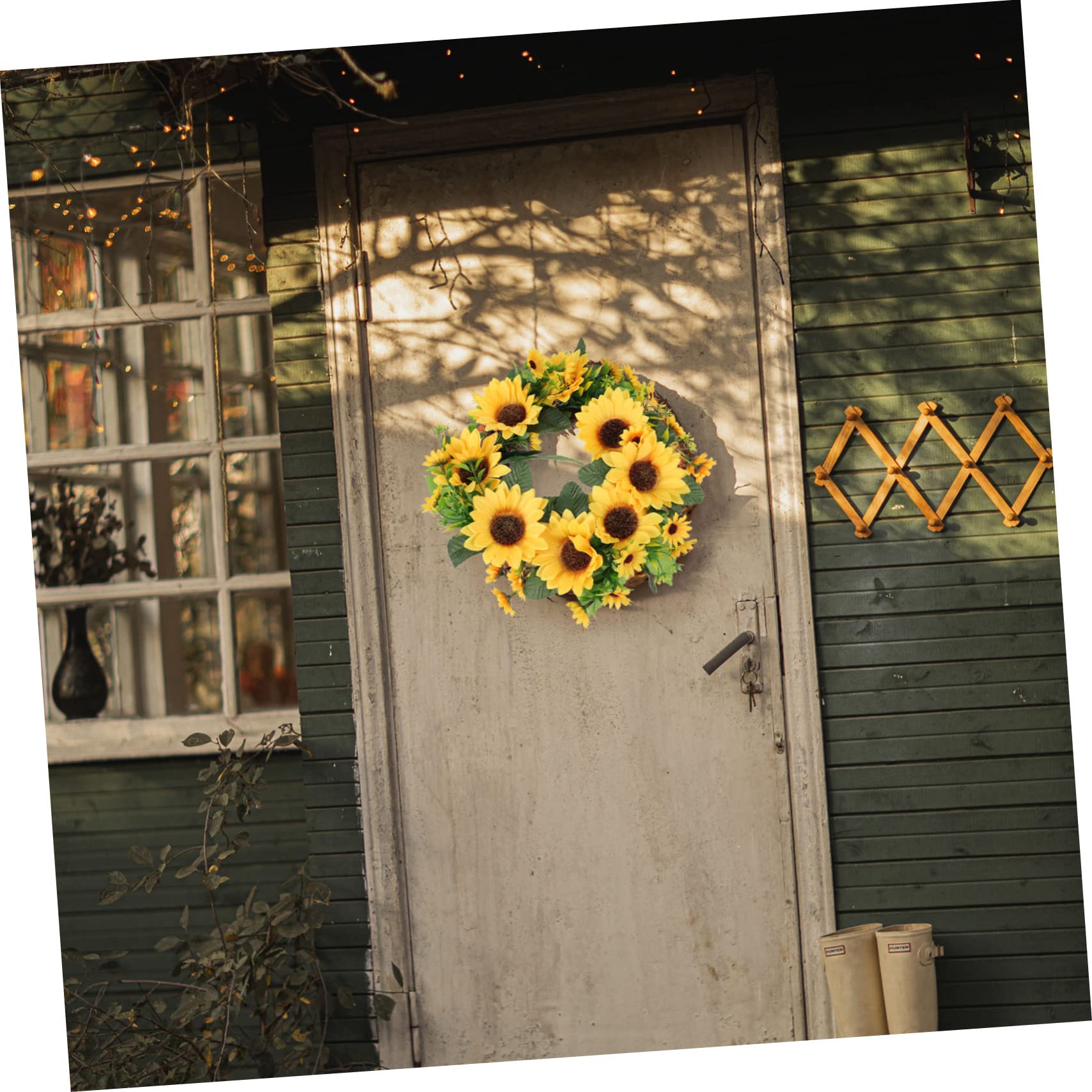 2stücke Künstlicher Sonnenblumenkranz Aus Hochwertigem Material Dekoration Für Frühlings Und Sommerfeste Für Hochzeiten Und Innenräume Pflegeleicht Und Langlebig