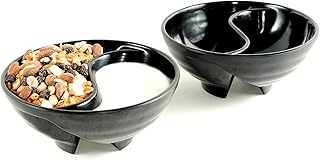 Never Soggy Cereal Bowl. Black x2. Divided. Cereal Bowl Separated. Unbreakable Melamine. Two sided bowl. Anti Soggy. Separate. Ideal for Snack And Salsa