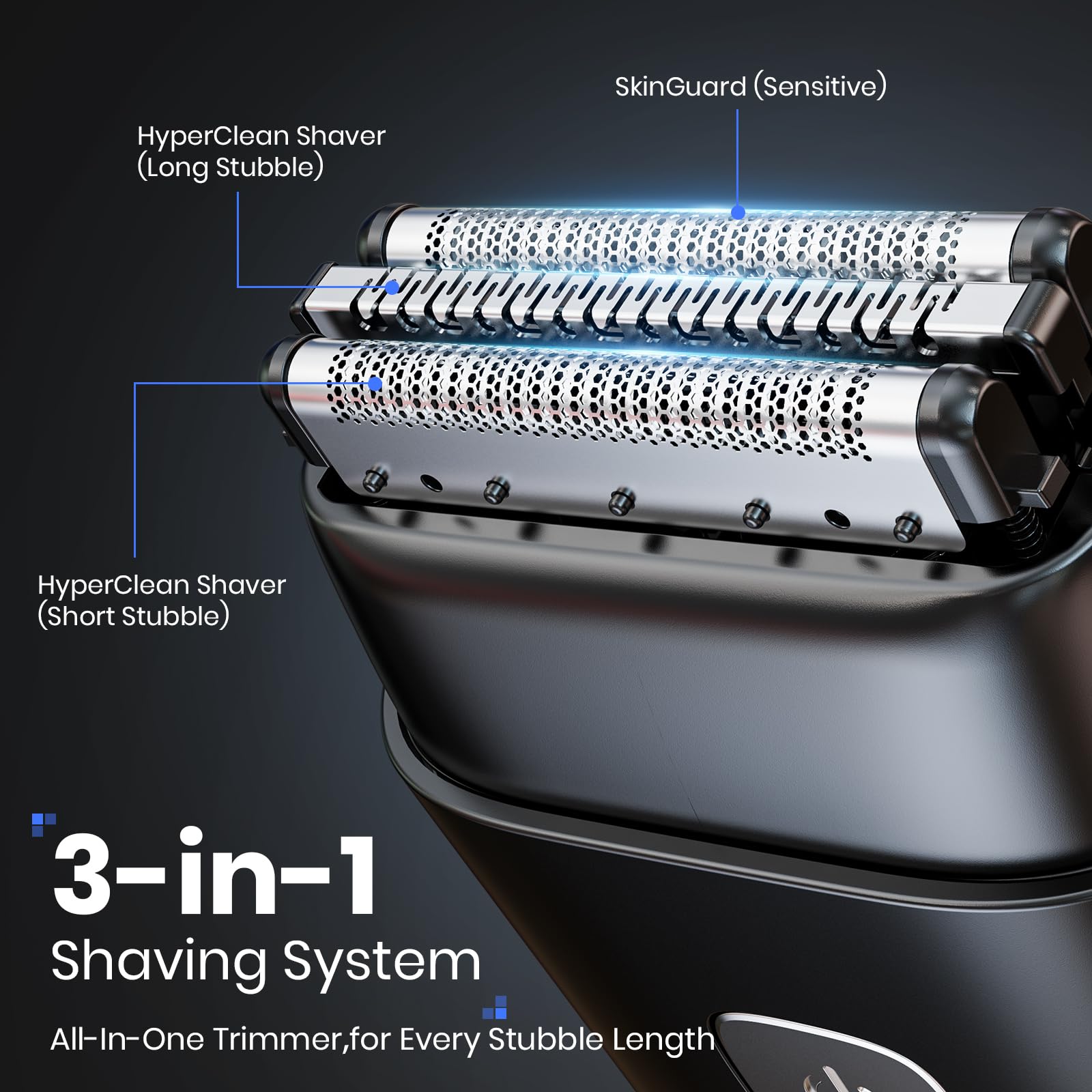 Rasoir électrique 3D amélioré 2026 pour homme, mini rasoir de voyage pour homme, rasoir électrique compact et portable pour homme, lavable humide/sec, affichage LED intelligent