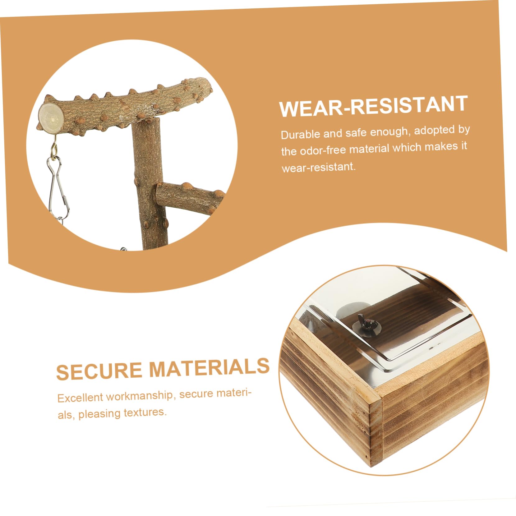 DOITOOL Juguetes para Pájaros Perchas de Madera para Jaulas Soporte de Escritorio para Pájaros Suministros para Periquitos