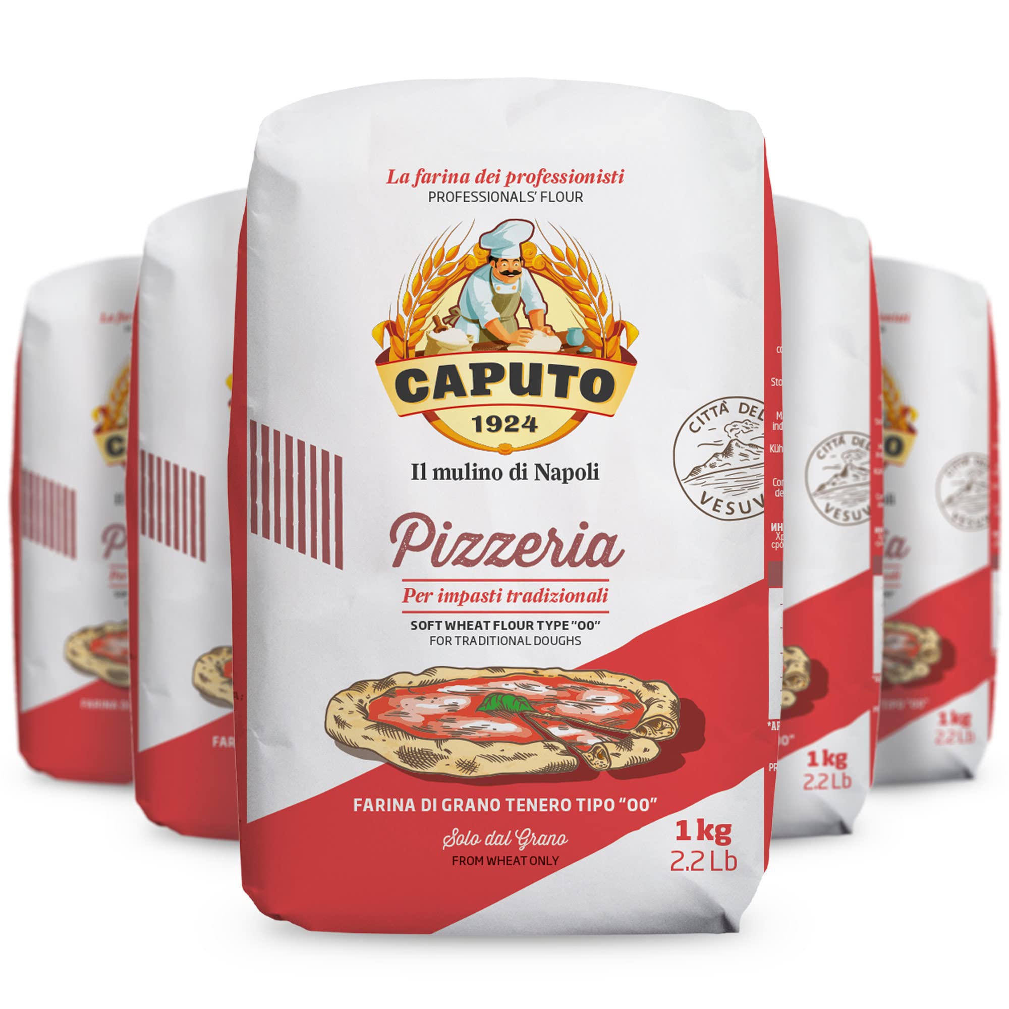 Colichef Farine Caputo Pizzeria Type 00-5 Kilos (pack 5 x 1 Kg) - La farine pizza N°1 en Italie 5.0 unité