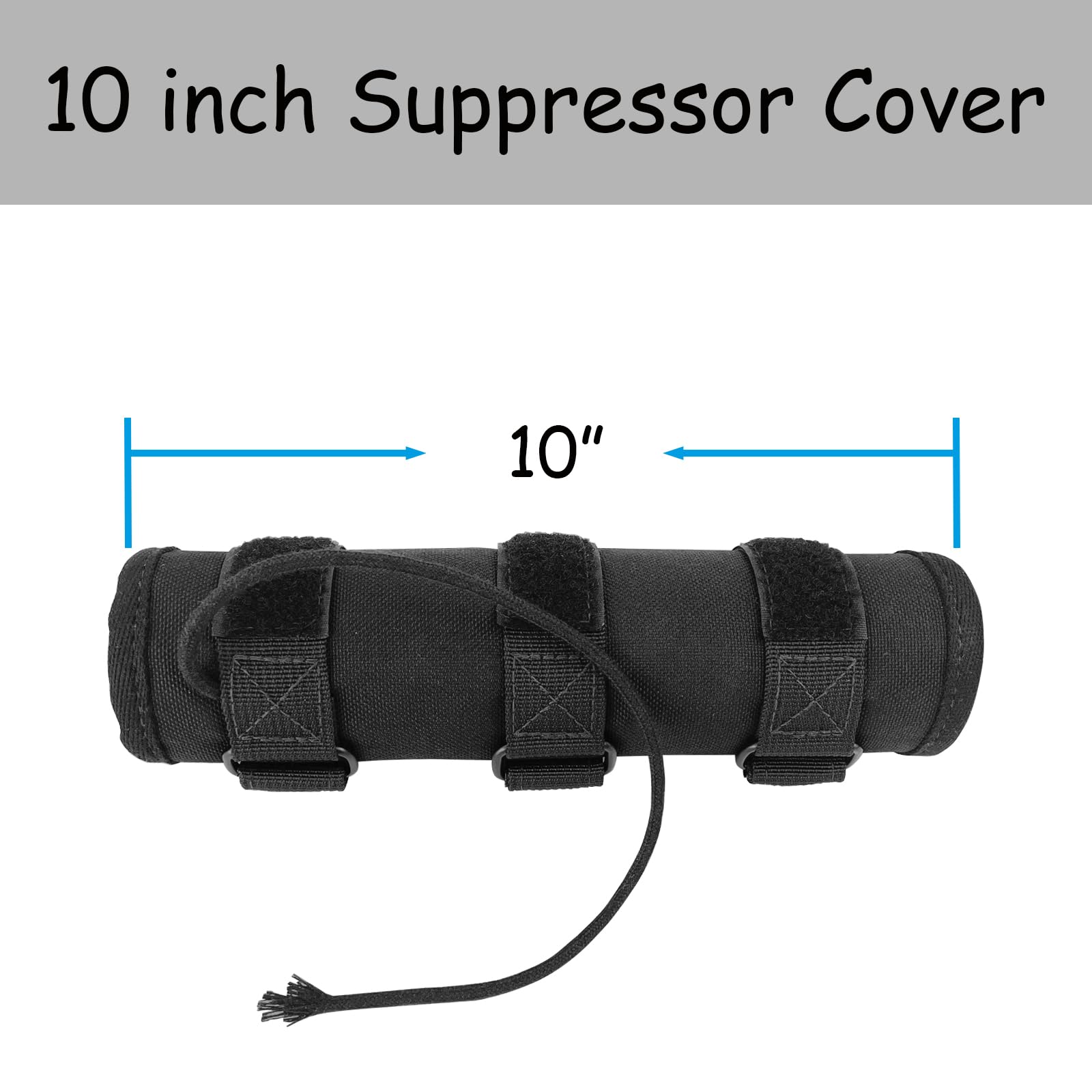 TESEGOO 10 Inch Heat Insulation Suppressor Cover with Siliconed Microfiber Sleeve - Burnproof Suppressor Wrap for Hunting & Shooting Rifle
