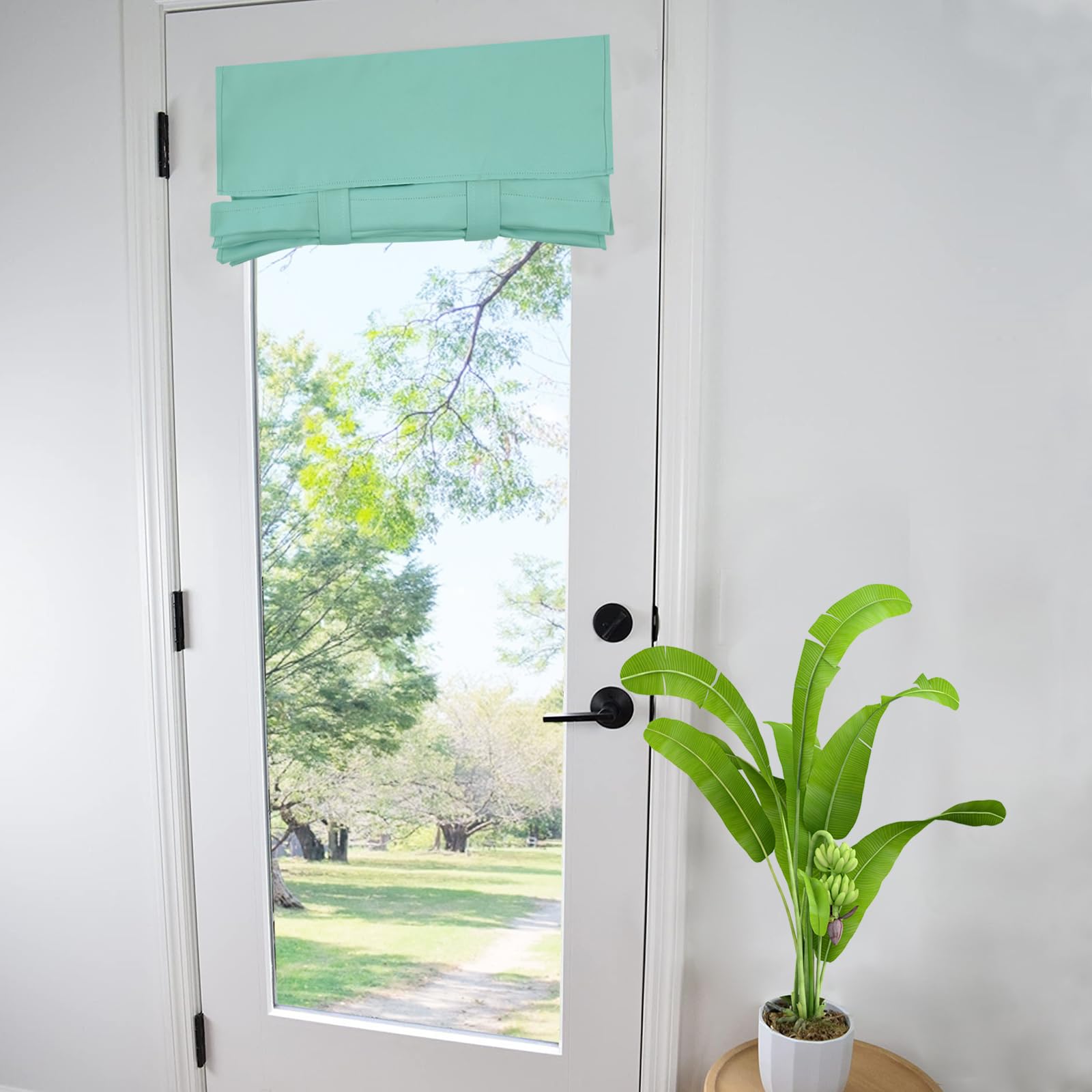 WdFour French Door Curtain - Blackout Thermal Insulated Door & Window Cover for Front/Side Doors - Noise Reducing & Energy Saving - Aqua, 34x80 Inches, 1 Panel โ image 1