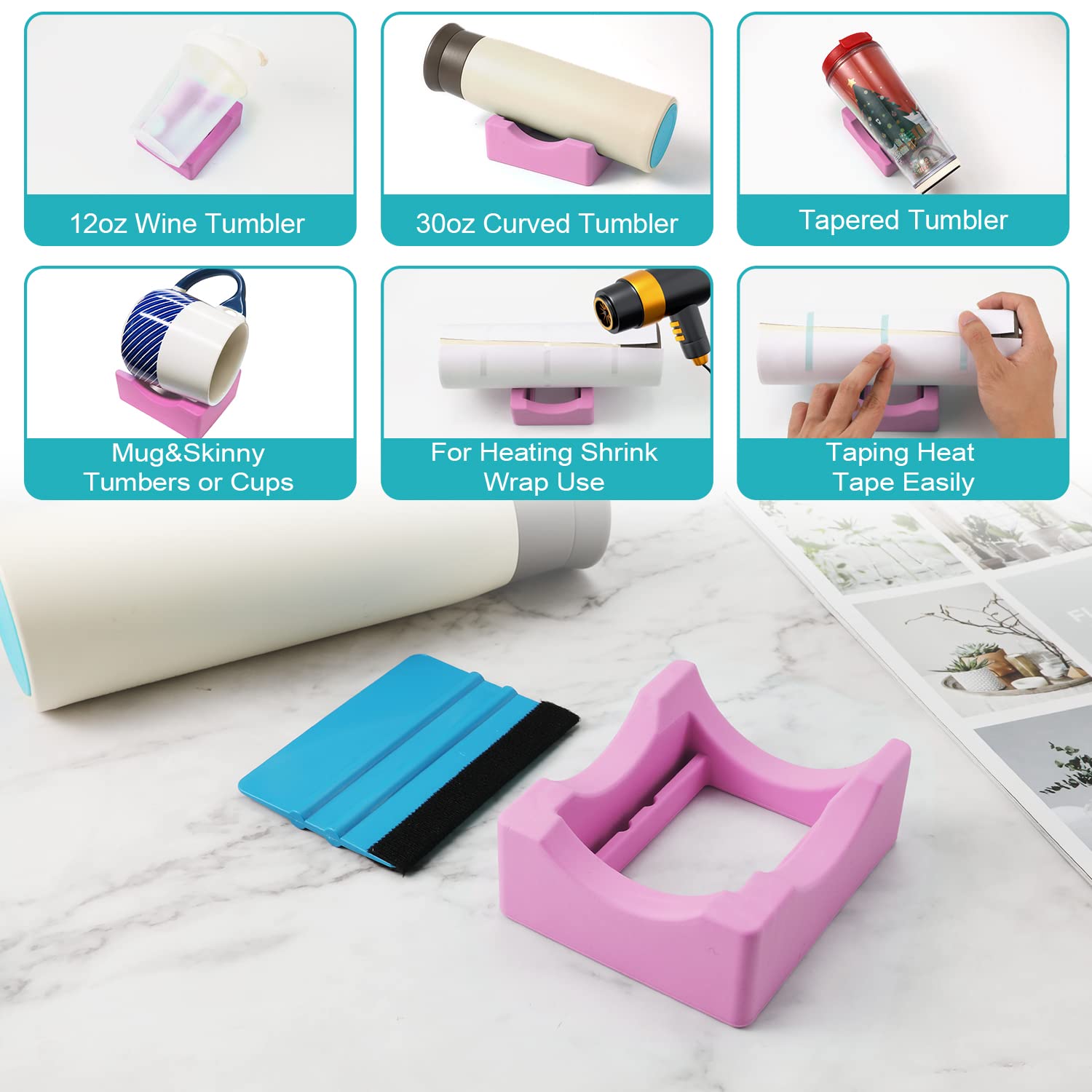Hduacuge Supporto per tazza per bicchieri, supporto per bicchiere con feltro per applicare, i bicchieri in posizione, supporto in silicone Hduacuge Supporto per tazza per bicchieri, supporto per bicchiere con feltro per applicare, i bicchieri in posizione, supporto in silicone