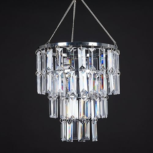 Miniatura 5 de FlavorThings Lámpara de techo moderna de cristal sintético, lámpara de techo, 10.25 pulgadas de ancho x 11.5 pulgadas de alto (sin kit de cable de