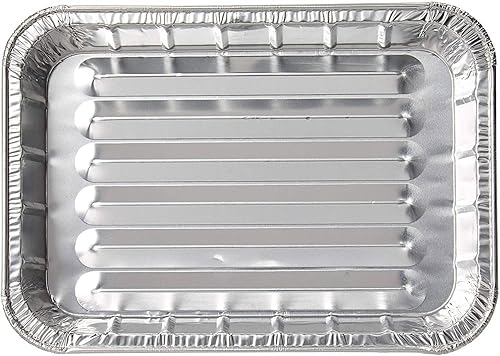 Bandeja desechable pequeña de aluminio para asar - 8.75 "x 6.25" (100)