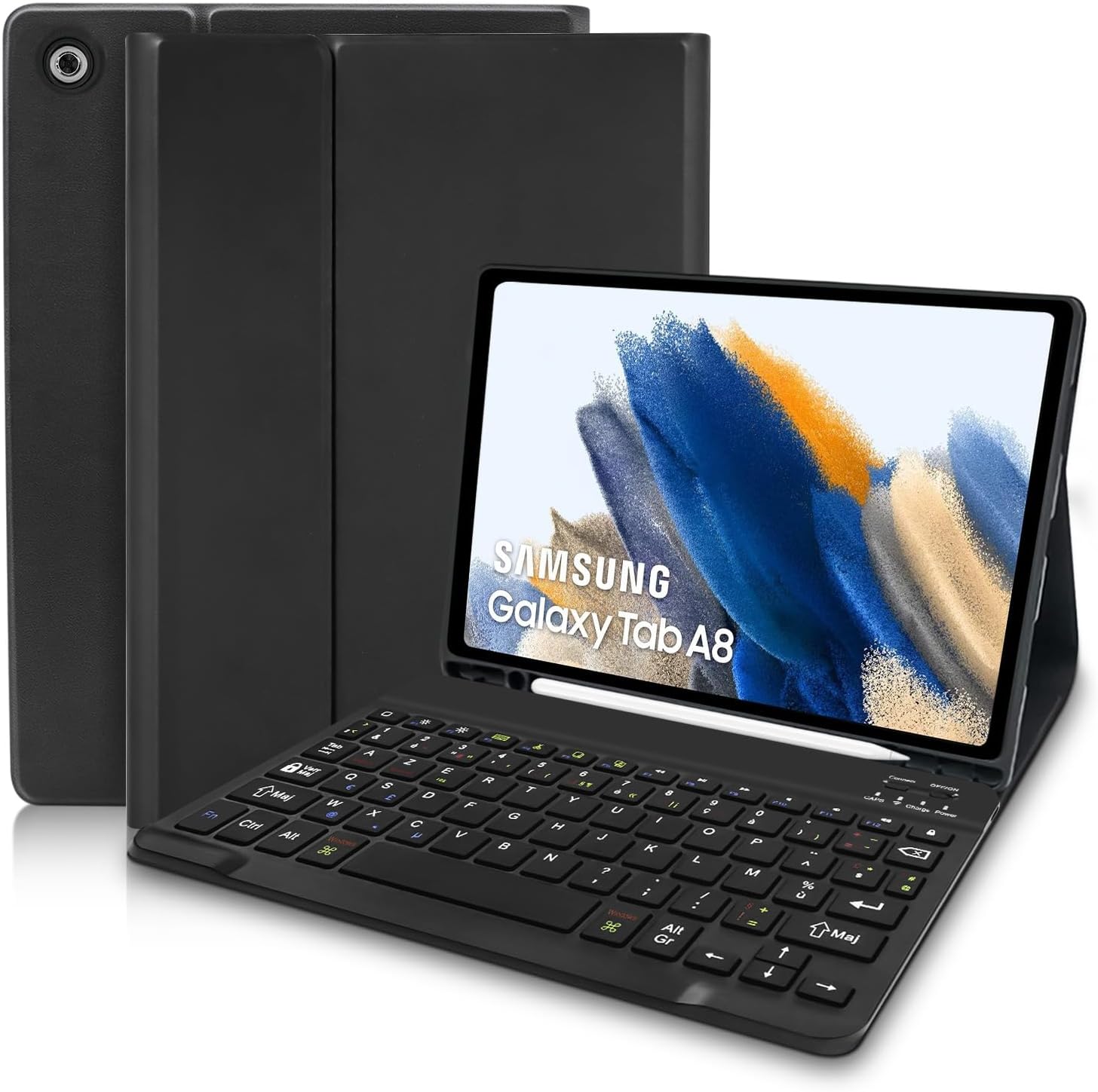 Karylax - Étui De Protection + Clavier AZERTY Bleu Foncé Pour Tablette Blackview Tab 10