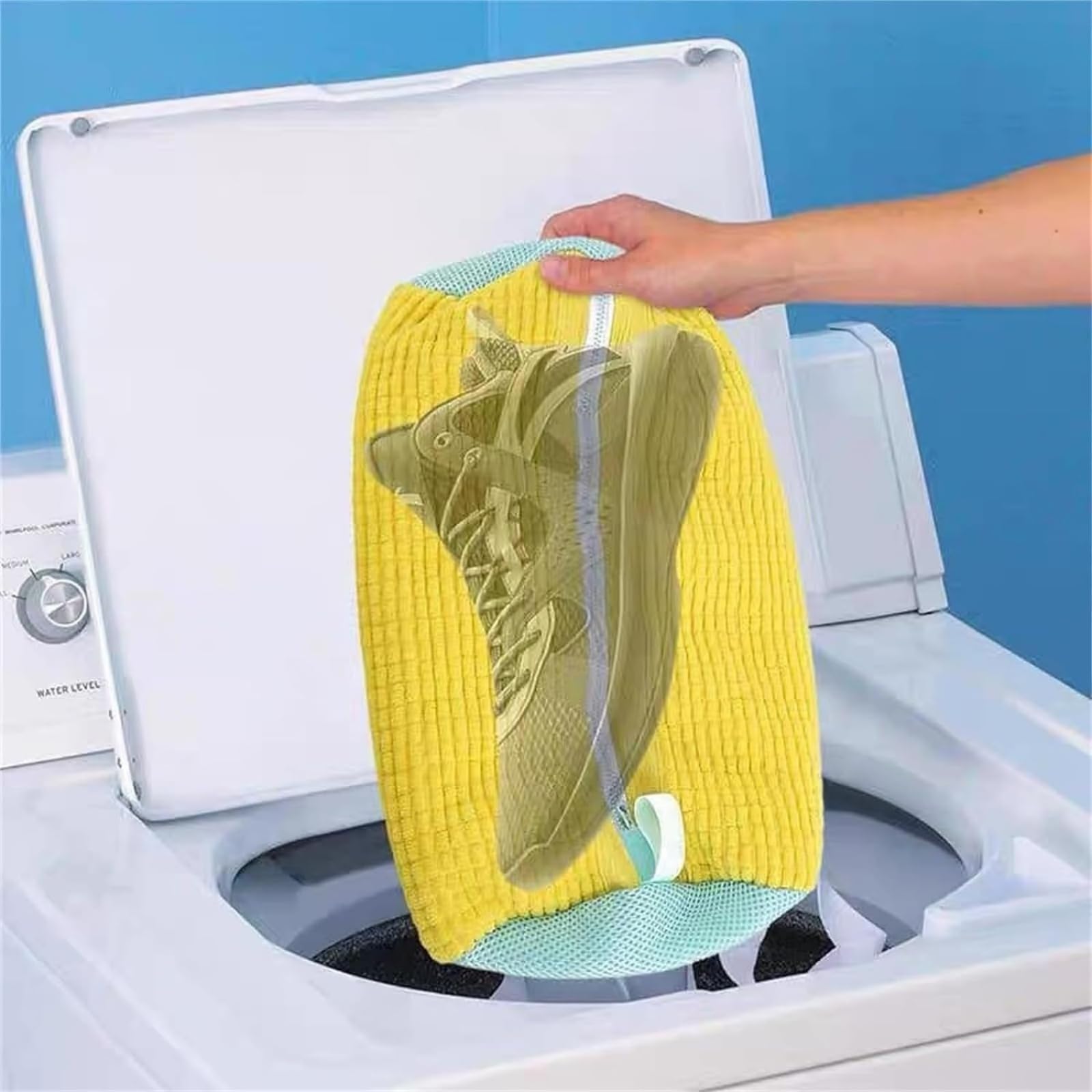 SneakWash-Schuhwaschbeutel für Sneaker,Wäschesack Schuhe,Waschbeutel,Wiederverwendbar & Schonend,Schutz für Schuhe und Waschmaschine,für Sneaker Sportschuhe (≤45 Größe)