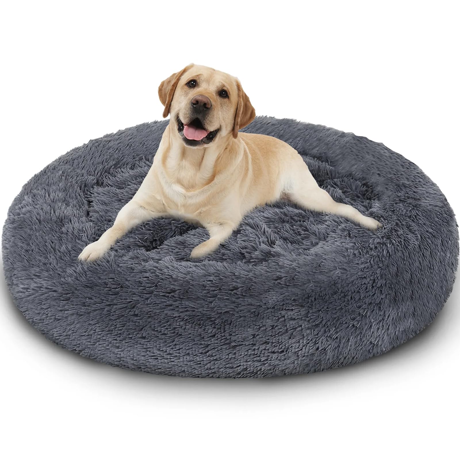 Cama Perro Redonda GENERICO Cama Antiestres Felpa Peluda Mascotas