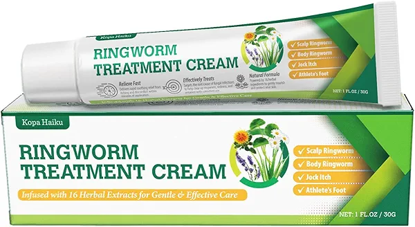 KOPA HAIKU Ringworm Treatment Antifungal Cream for Humans: Extra Strength Herbal Moisturizer for Itchy Skin Relief - Infused with 16 Herbal Extracts for Gentle & Effective Care