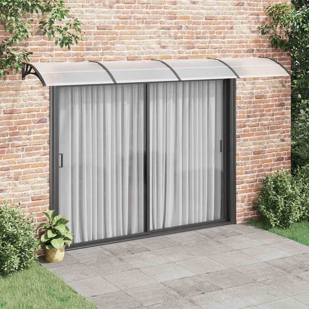 vidaXL Marquesina de Puerta policarbonato Negro 400x100 cm, marquesina de Puerta, pérgola de Puerta de Entrada, toldo de Puerta, marquesinas de Puerta