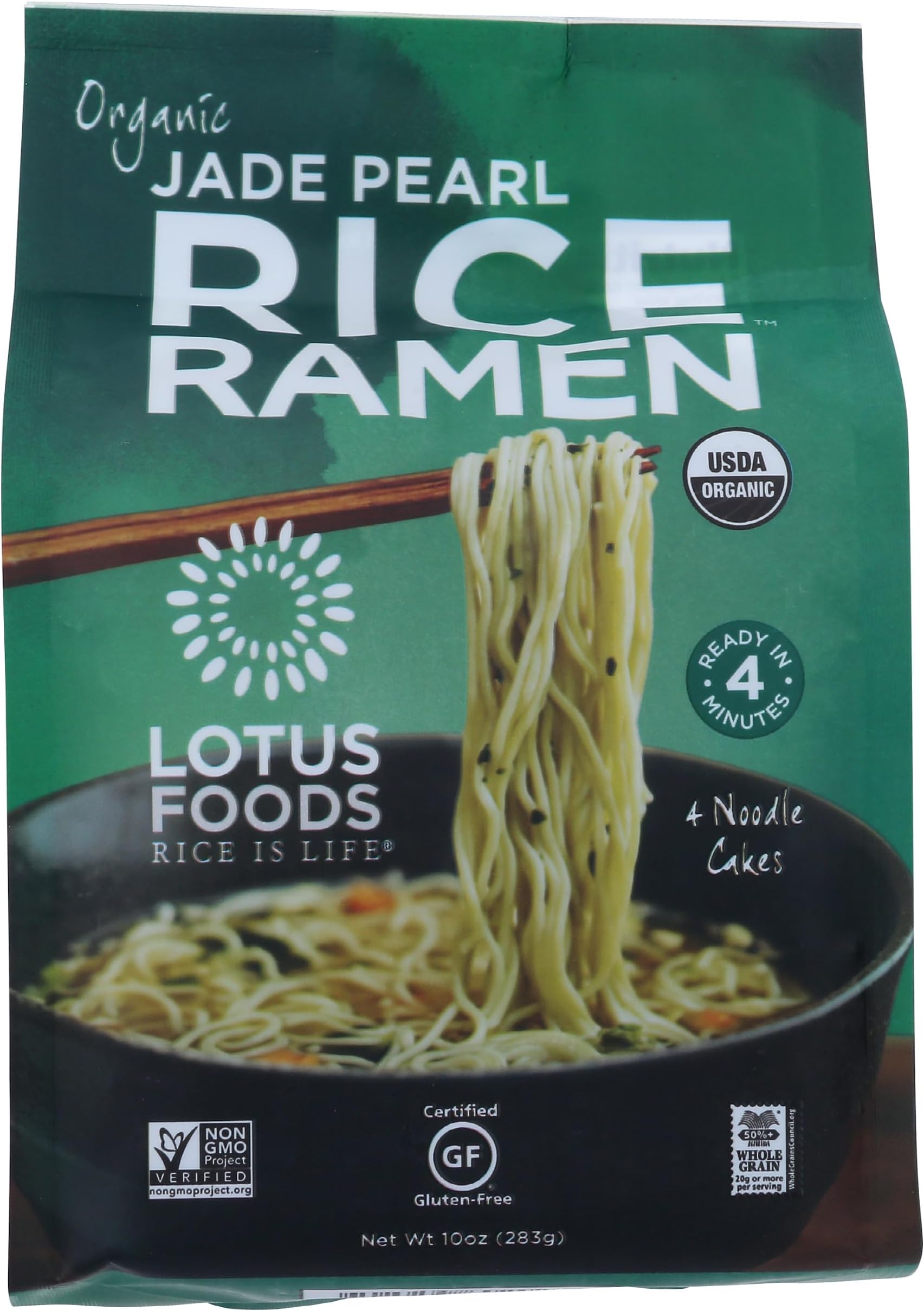 Lotus Foods Jade Pearl Rice Ramen With Wakame Miso Soup – 2.8 Oz (80g) – Single Serving