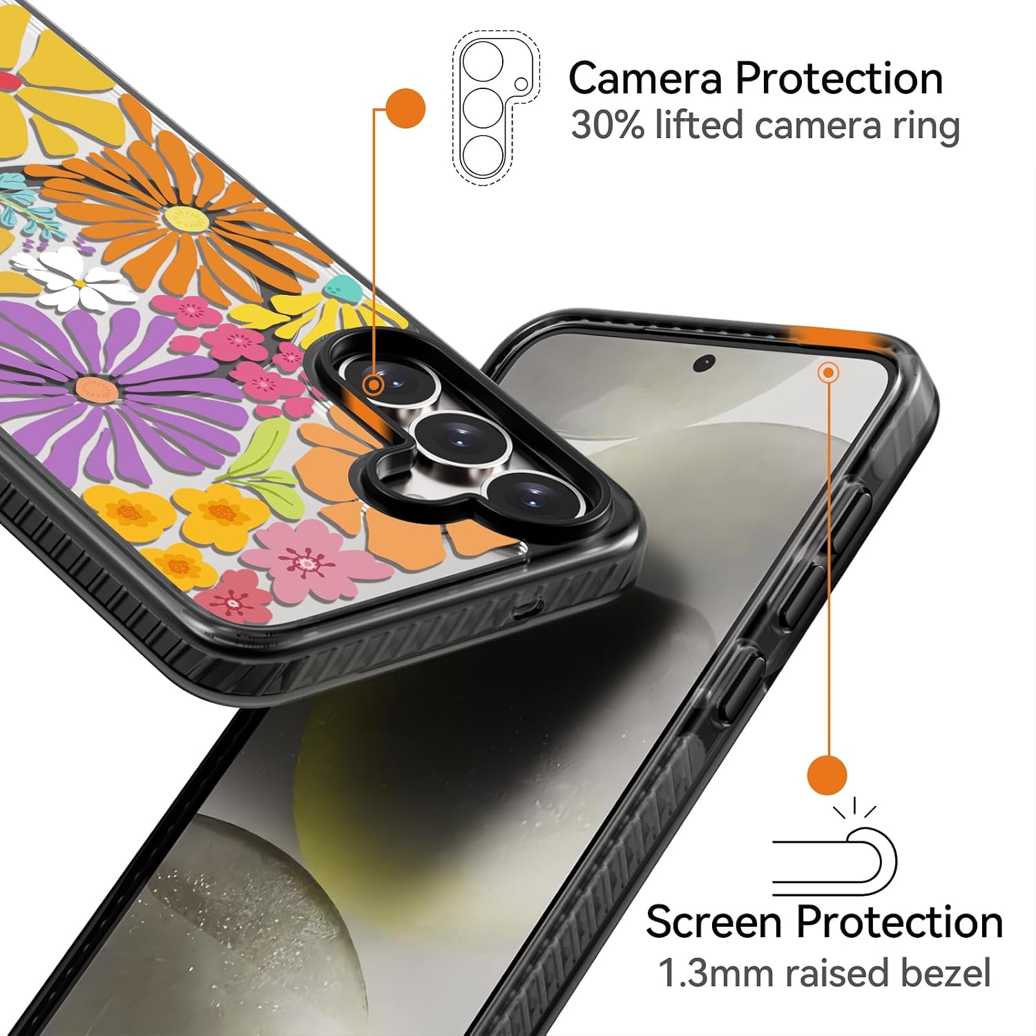Rosarnnah Magnetic for Samsung Galaxy S25 Plus Magsafe Case Cute Aesthetic - Durable Shockproof 6.6 ft Drop Impact Phone Case Cover with Funny Fashion Passion Blossom Design 6.7" Black