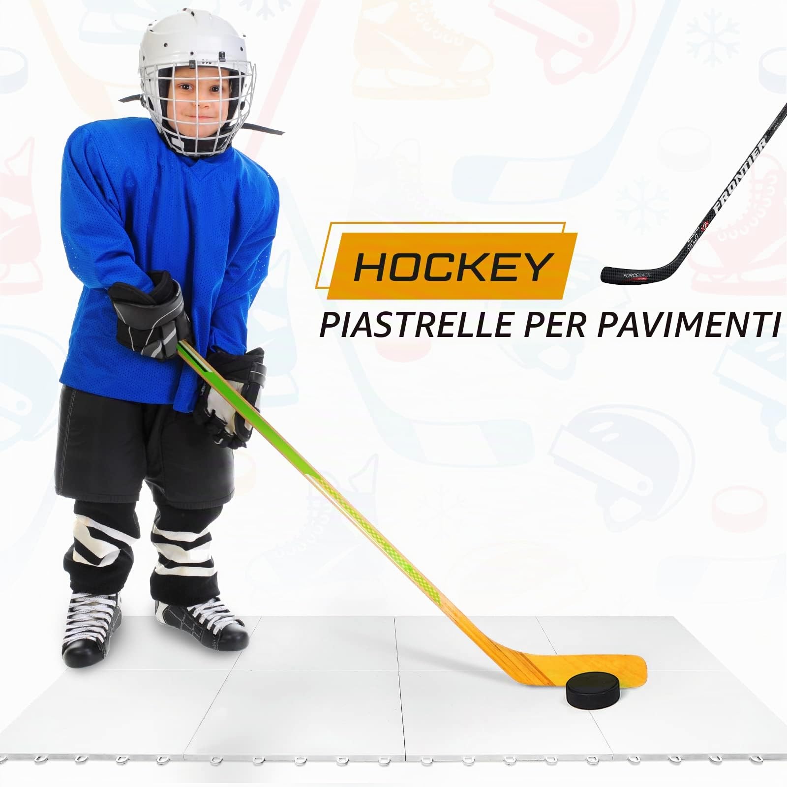 Fabbay Dryland Piastrelle di ghiaccio sintetico, per tappetino da hockey, 30,5 x 30,5 cm, attrezzatura da allenamento di hockey, pannello per tiri all'aperto (bianco, confezione da 8)