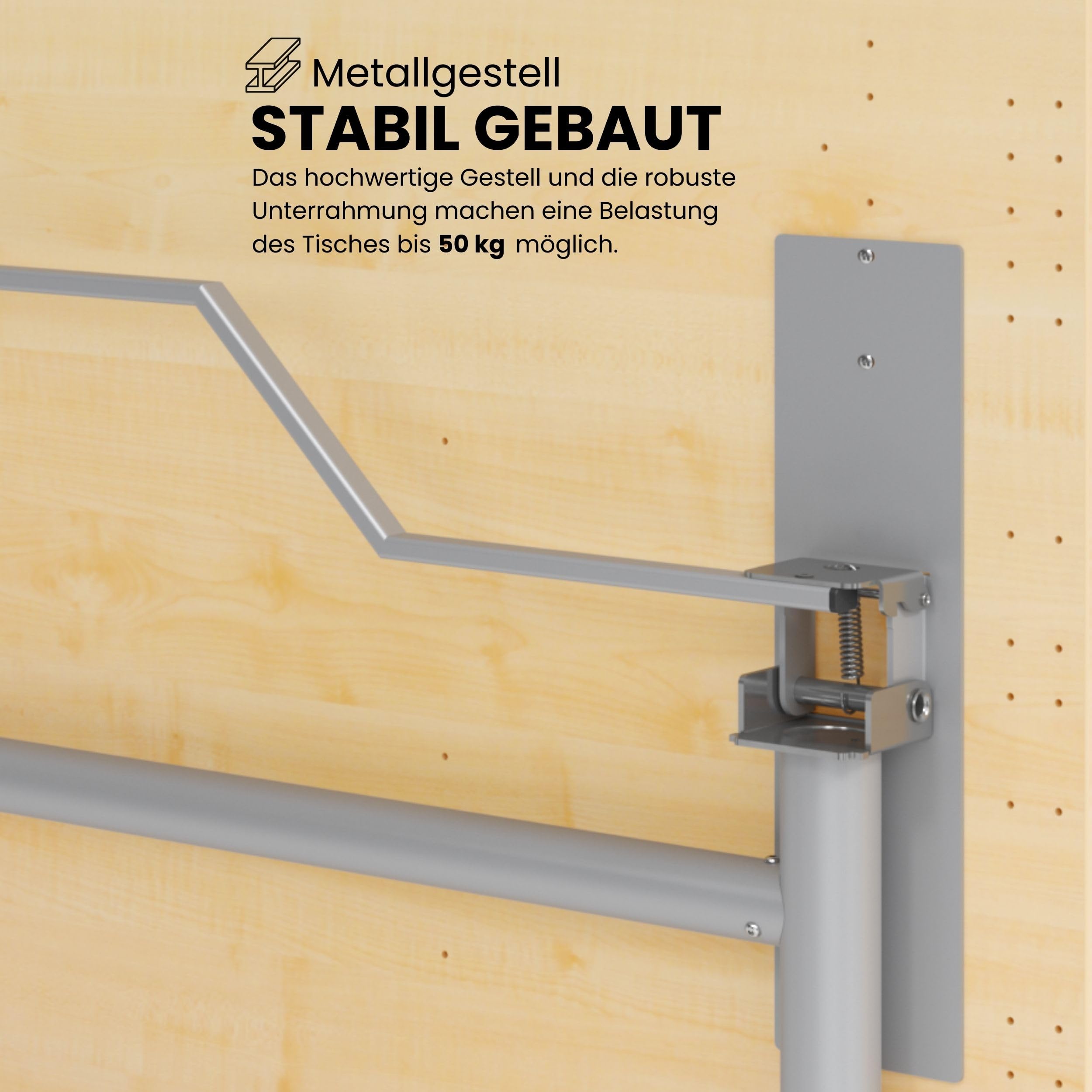 bümö Klapptisch Buche 160 x 80 cm klappbar & fahrbar, klappbarer Schreibtisch auf Rollen, Klappschreibtisch, Tisch klappbar, Klappbarer Tisch, Klapptisch Holz-Platte, Gestell stabil aus Metall