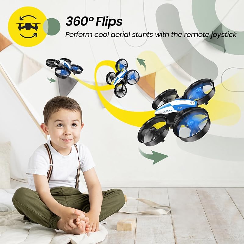 Holy Stone HS210 Mini Drón Gyerekeknek, RC Nano Quadcopter Helikopter, Lebegés, 3D Flip Funkcióval, 3 Akkumulátorral, Kezdőknek, Beltéri