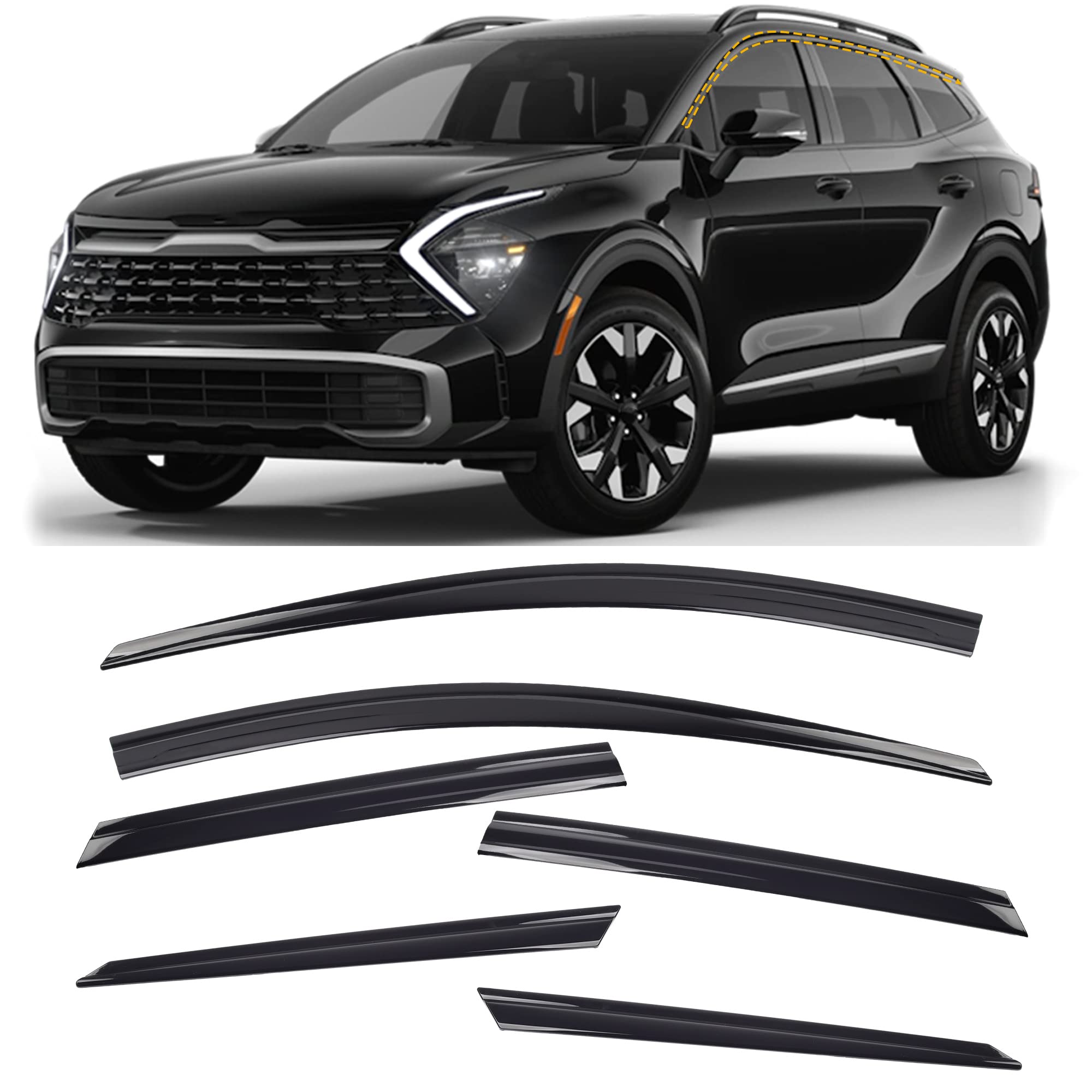 Photo 1 of Dasbecan Window Vent Visor Compatible with KIA Sportage 2023