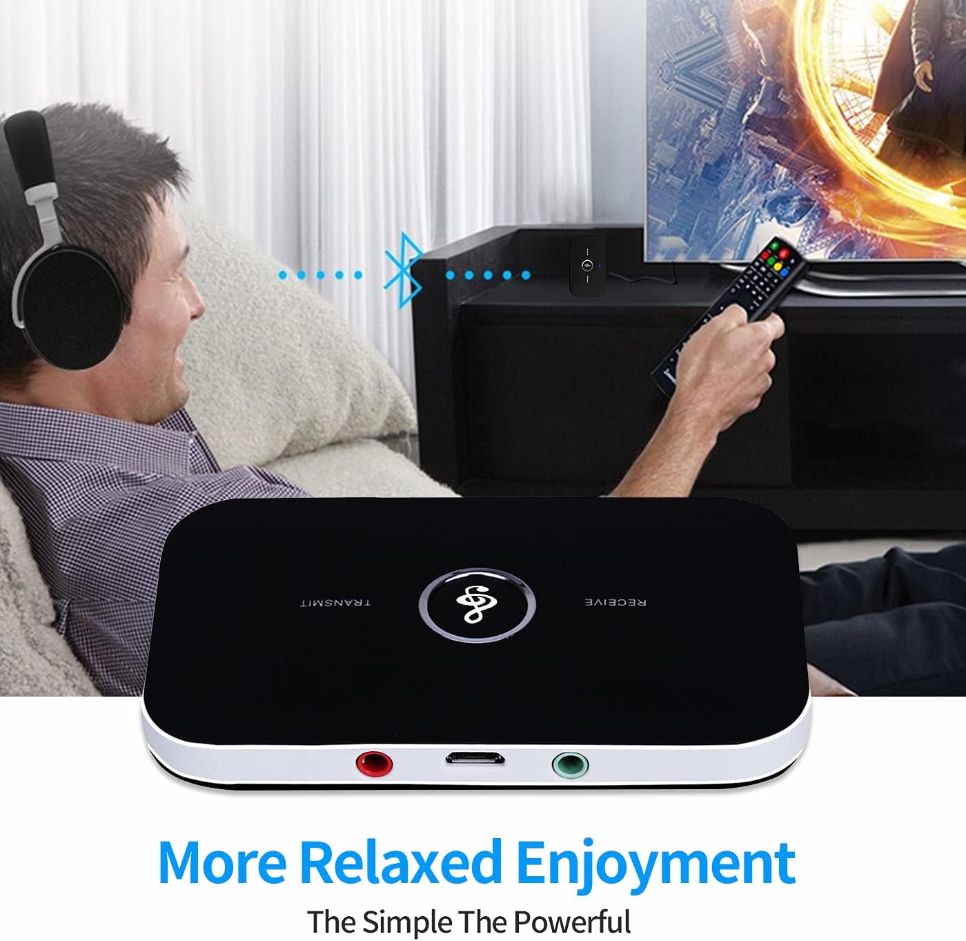 Buy 1 get 1 Bluetooth 5.0 Transmitter Receiver,GaoMee 2-in-1 Wireless Audio Adapter,3.5mm AUX RCA Adapter for TV PC Headphones Car Home Stereo System black 🔥 Crazy Deals Bluetooth 5.0 Transmitter Receiver,GaoMee 2-in-1 Wireless Audio Adapter,3.5mm AUX RCA Adapter for TV PC Headphones Car Home Stereo System black