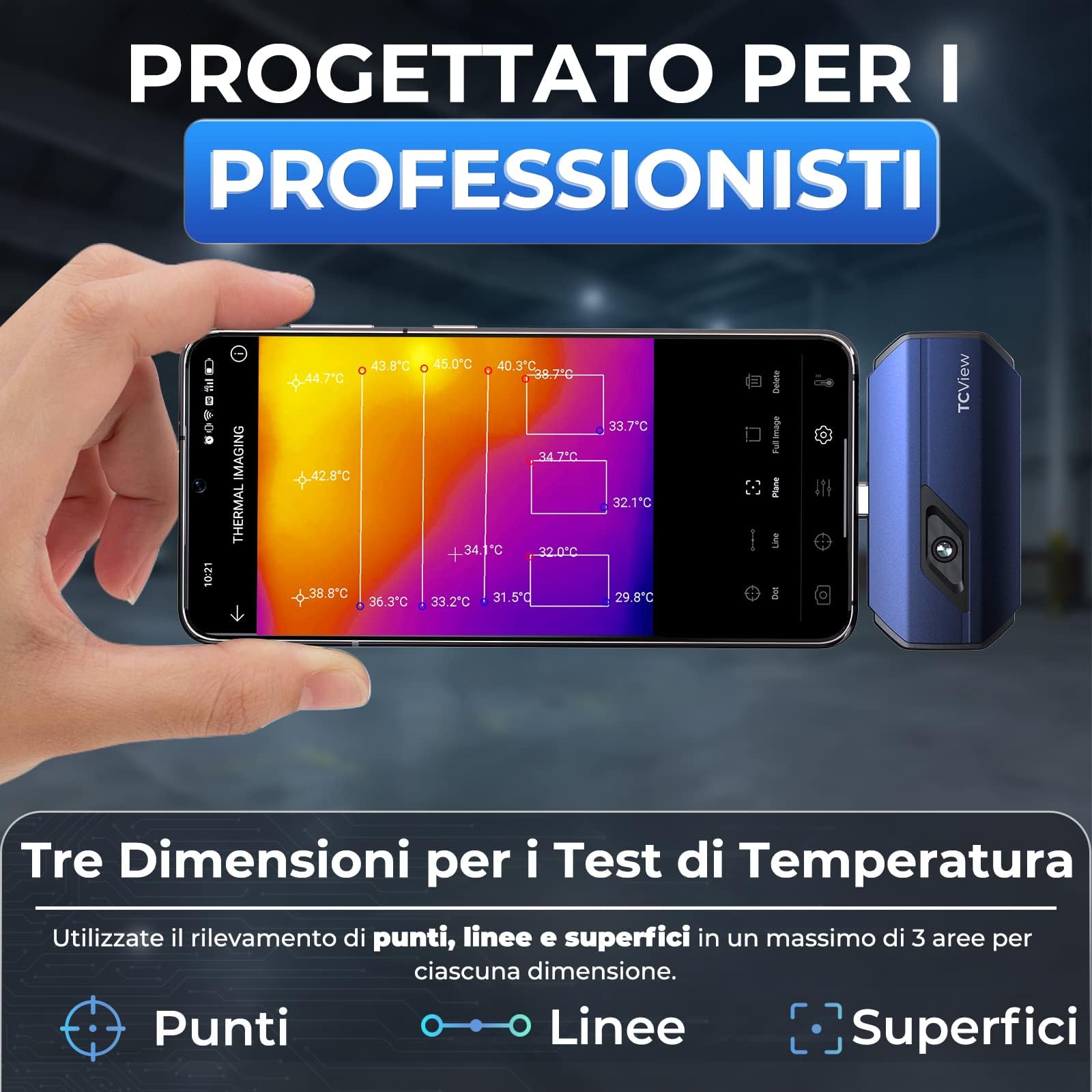 TOPDON TC001 Termocamera Professionale per Android, 512x384 TISR ad Altissima Risoluzione, Campo di Misura della Temperatura -20℃ a 550℃, Precisione 0.1℃