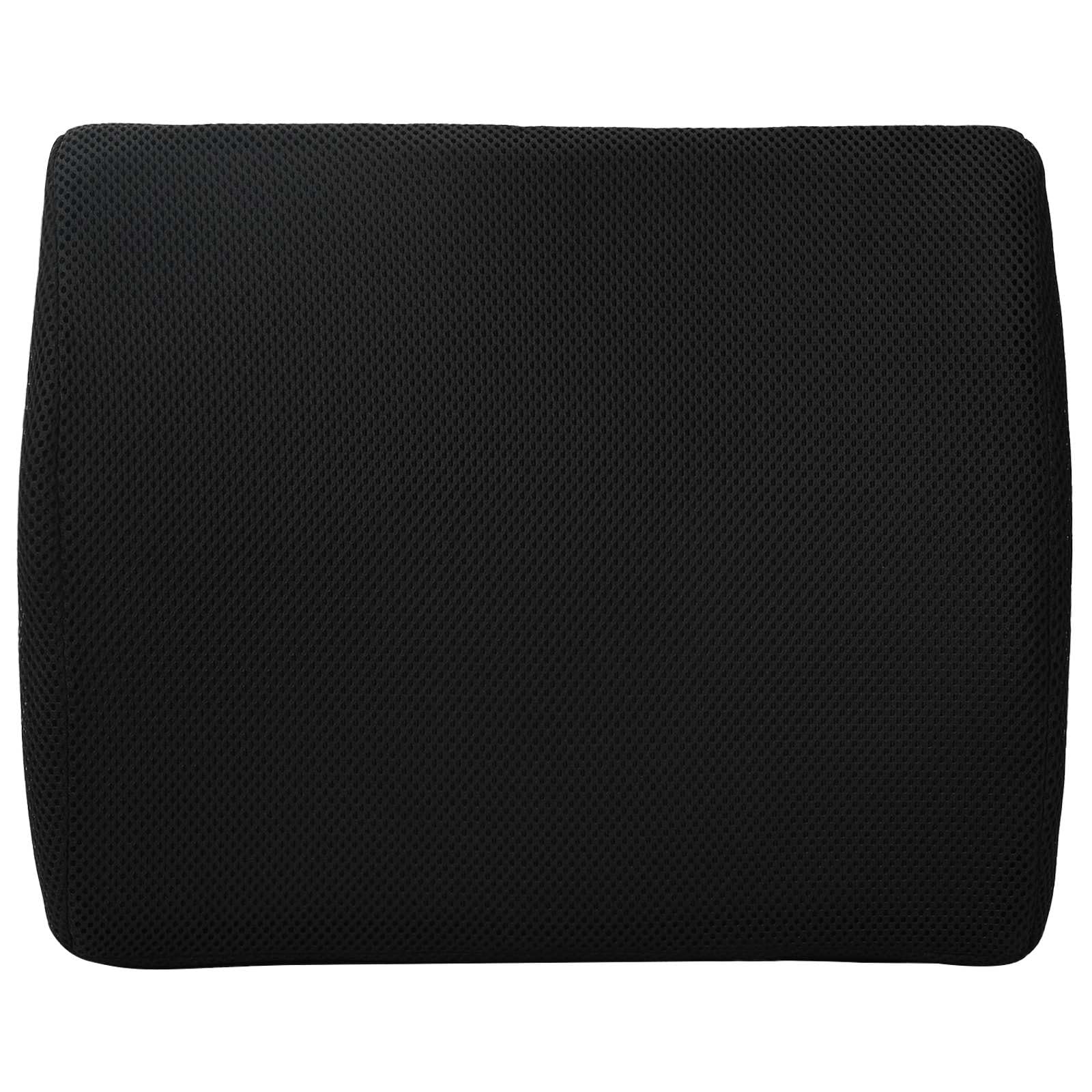 Cojín de respaldo negro de espuma viscoelástica, 35,5 x 30 x 12 cm, con funda de malla transpirable para sofá y oficina, 1 cojín de respaldo para largos períodos de asiento