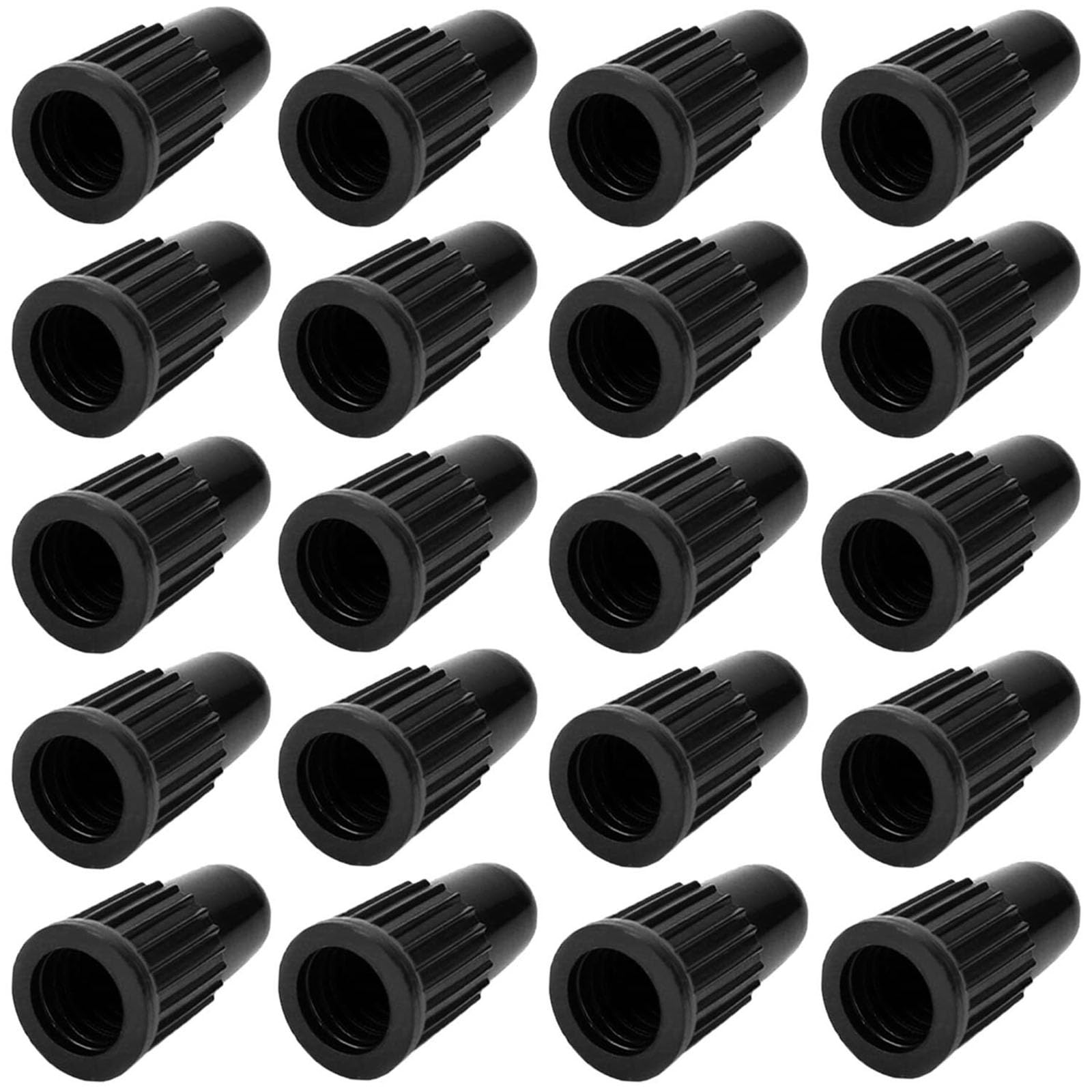 Black Presta Valve Stem Caps Plastic Bike Tire Caps Air Dust Covers-Used on Presta/French Valves for Bicycle, MTB Mountain/Road Bike (20 Pack)