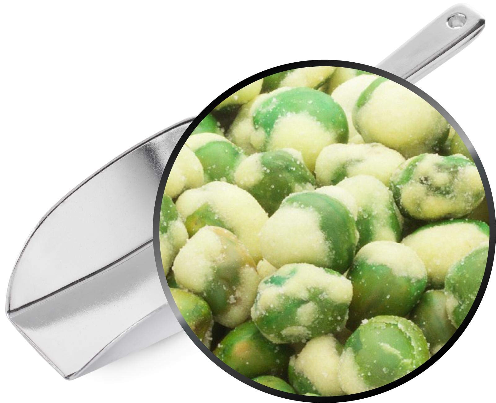 1 x 10kg Grüne knackige Erbsen luftgtrocknet geröstet mit Wasabi scharf vegetarisch vegan fettarm reich an Protein