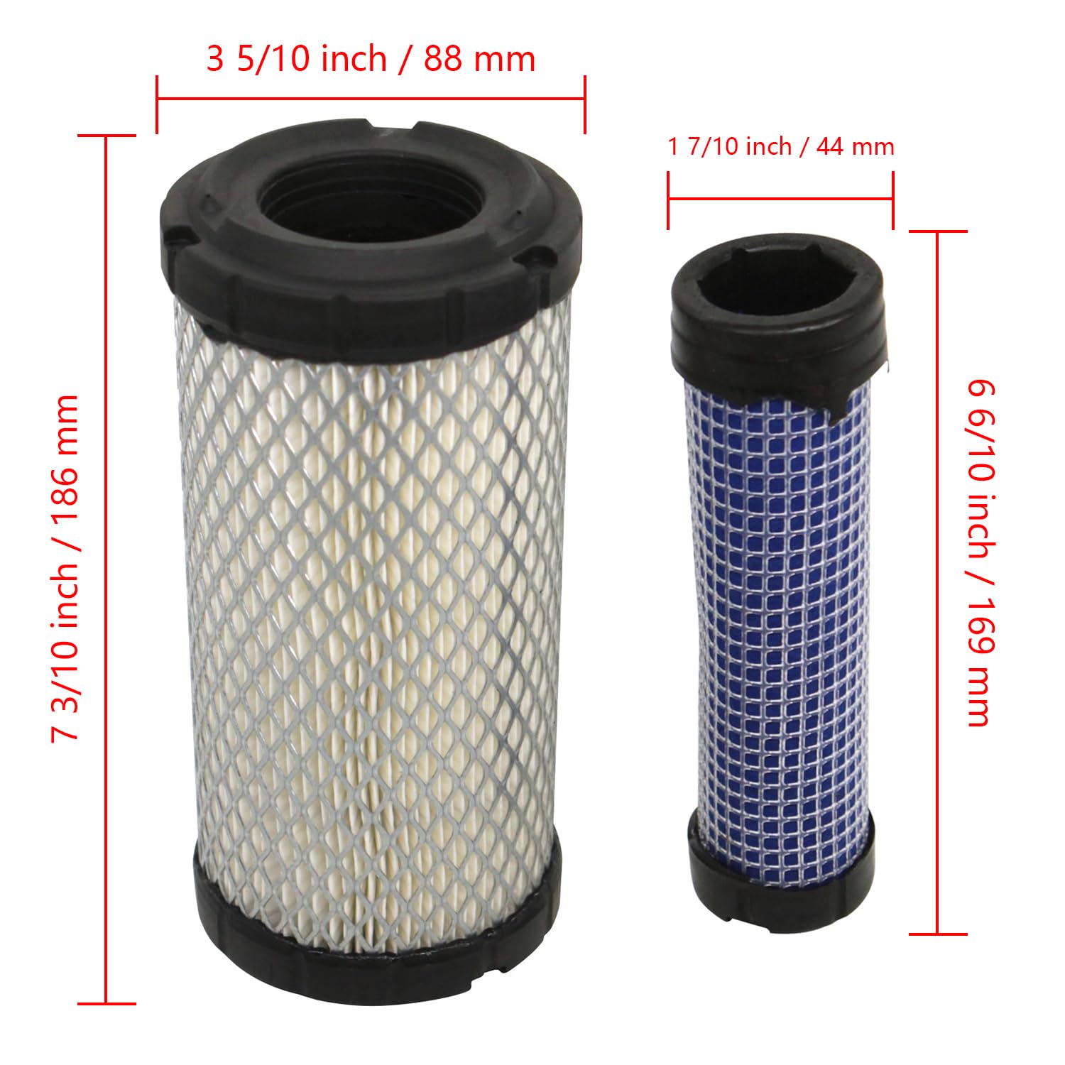 Ensemble de filtres à air compatibles avec Fleetguard AF25967 AF25550 compatible avec Donaldson P822686 P535396 compatible avec Baldwin RS3715 RS3930 compatible avec Bobcat 6673752 6673753