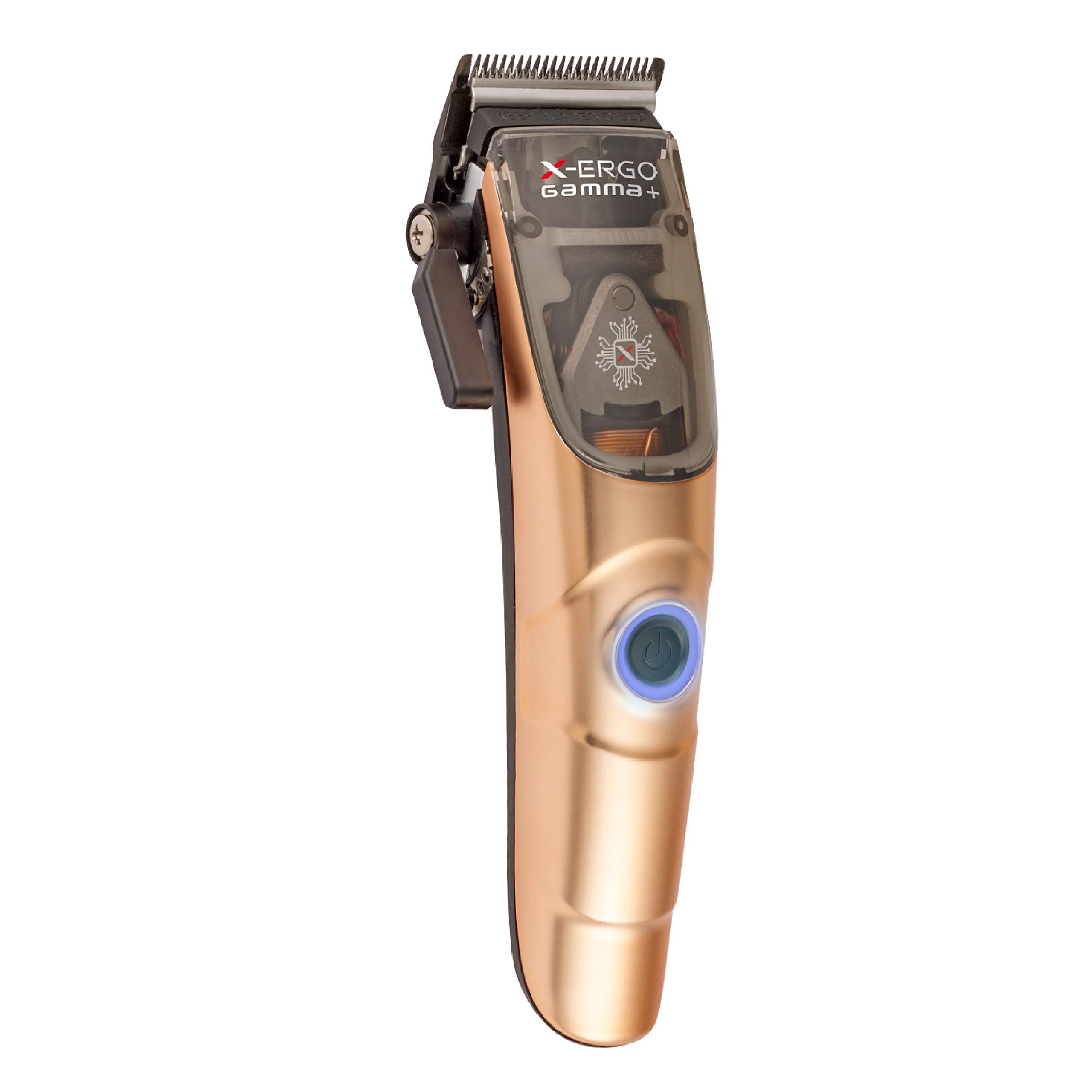 GAMMAPIU' X-ERGO Cortadora eléctrica para hombres, Cortadora profesional, Cuchilla cónica de 45 mm DLC Black Diamond Carbon, Motor de 10'000 RPM, Batería de larga duración, Cortapelos 8 peines
