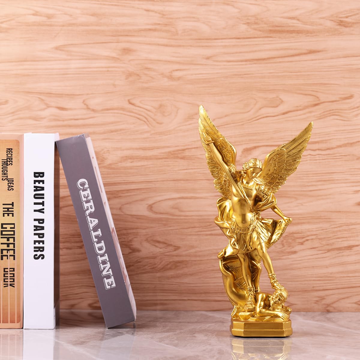 Erzengel Michael Statue 31,8cm Bronze - Kunstharz Figur Für Dekoration