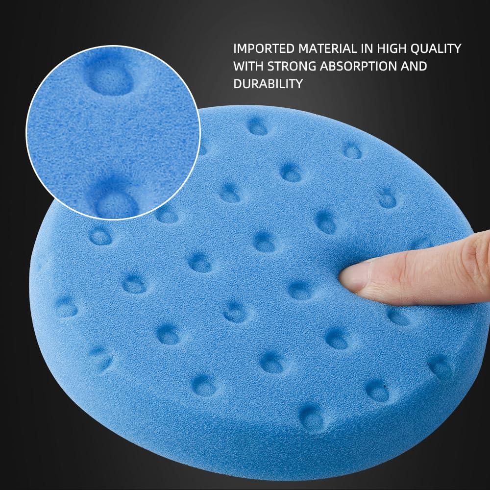 Lucidatura Pads, SPTA 5Pcs 5 Pollice (125mm) Waffle Buffing Spugna Pads Taglio Lucidatura Pad Kit Per Car Buffer Polisher Compounding, Lucidatura e Ceratura