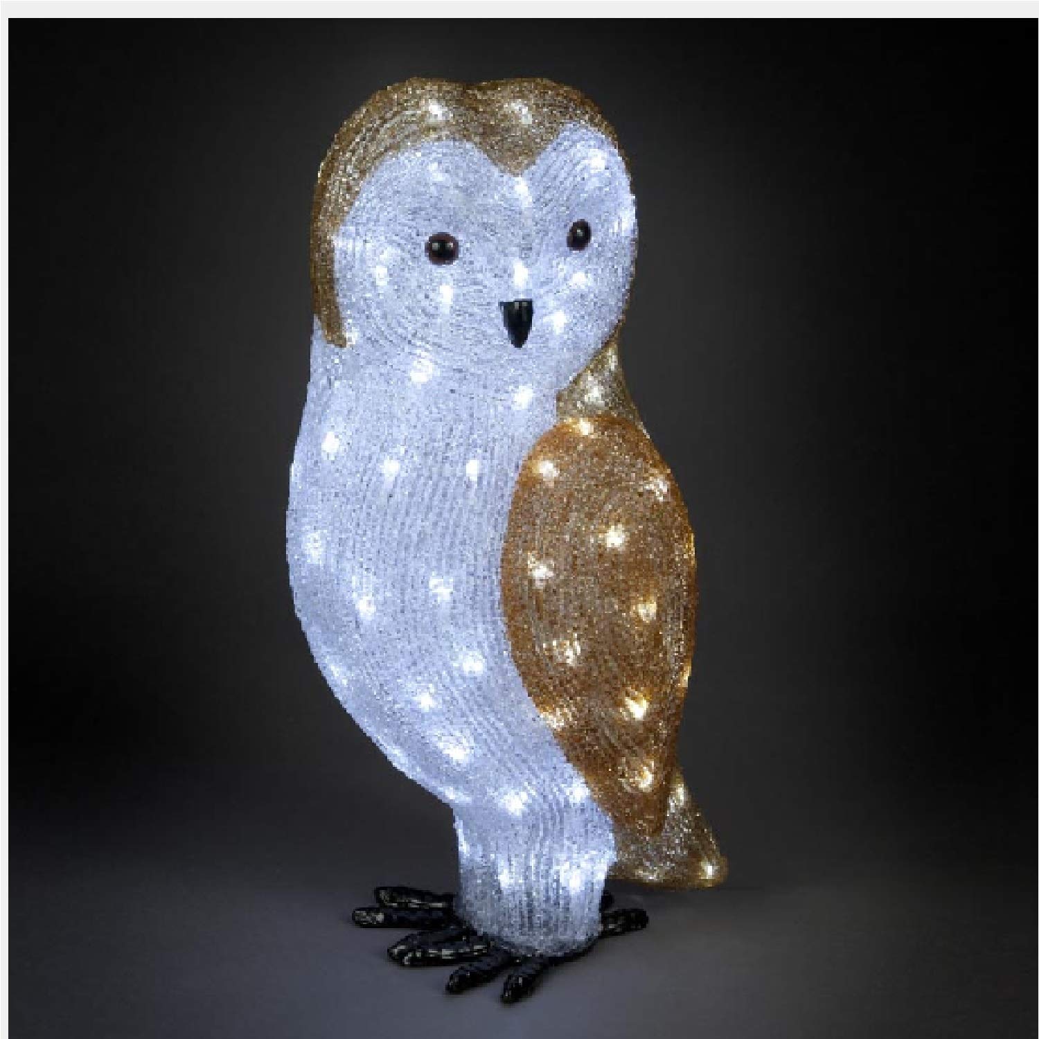 Snowtime 56cm Acrylic Owl With 100 Ice White LEDs