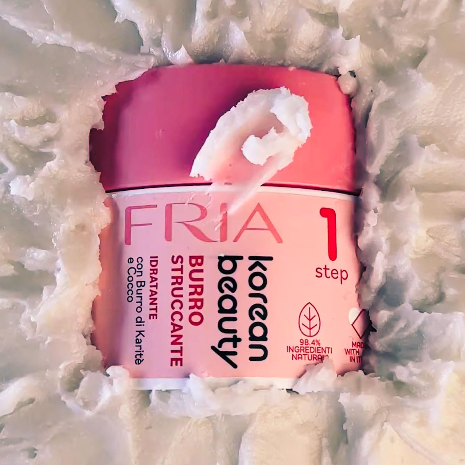 Fria Korean Beauty Burro Struccante Idratante con Burro di Karité e Cocco, Rimuove il Trucco Waterproof, Testato su Occhi e Pelli Sensibili, Delicato su Occhi e Ciglia, Confezione da 80ml